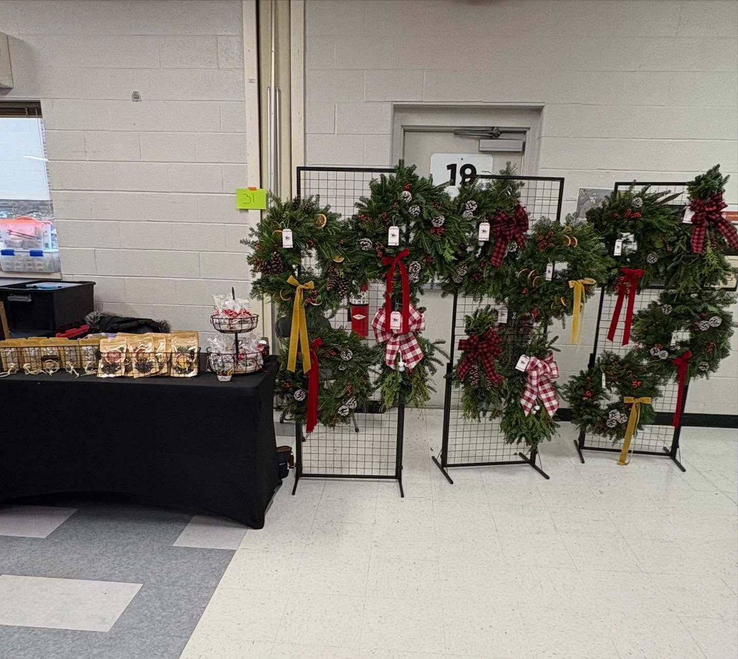 While I am home sick (could the timing be any better?)my mama bear is holding down our booth at the Our Lady Of Consolation Holiday Bazaar. She&rsquo;ll be there from 9-3 with wreaths, swags, hand crafted fire starters, diffusers, and simmer pot kits