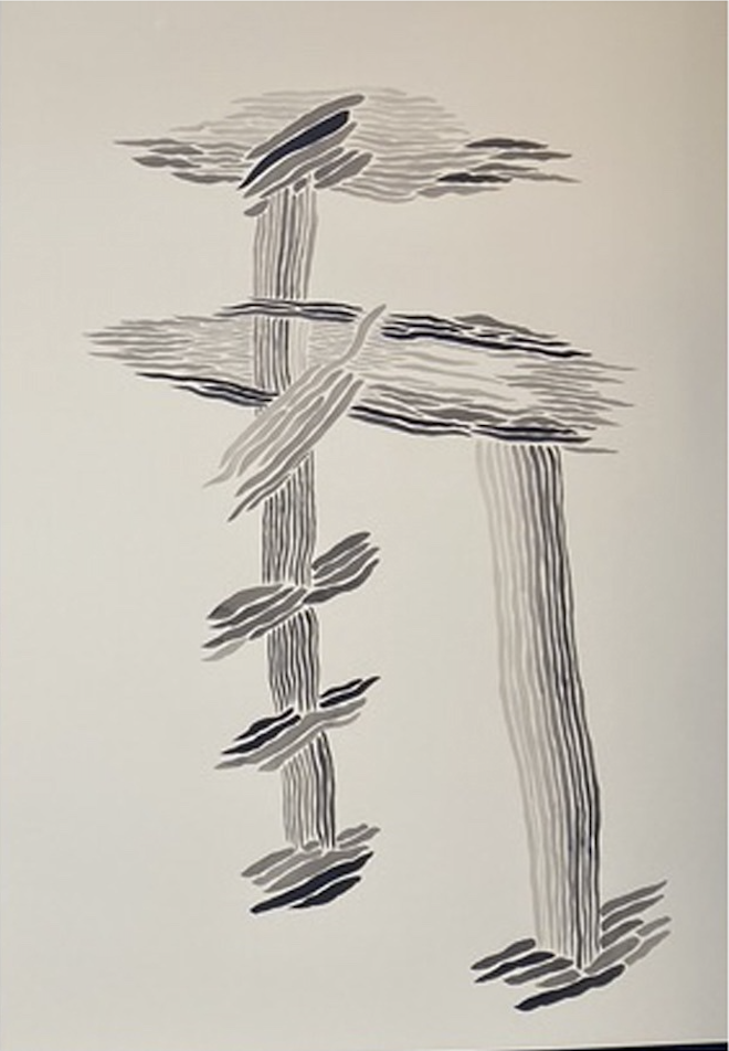 Untitled (2021) - Luna Paiva, Chinese ink on paper, 152 x 102 cm