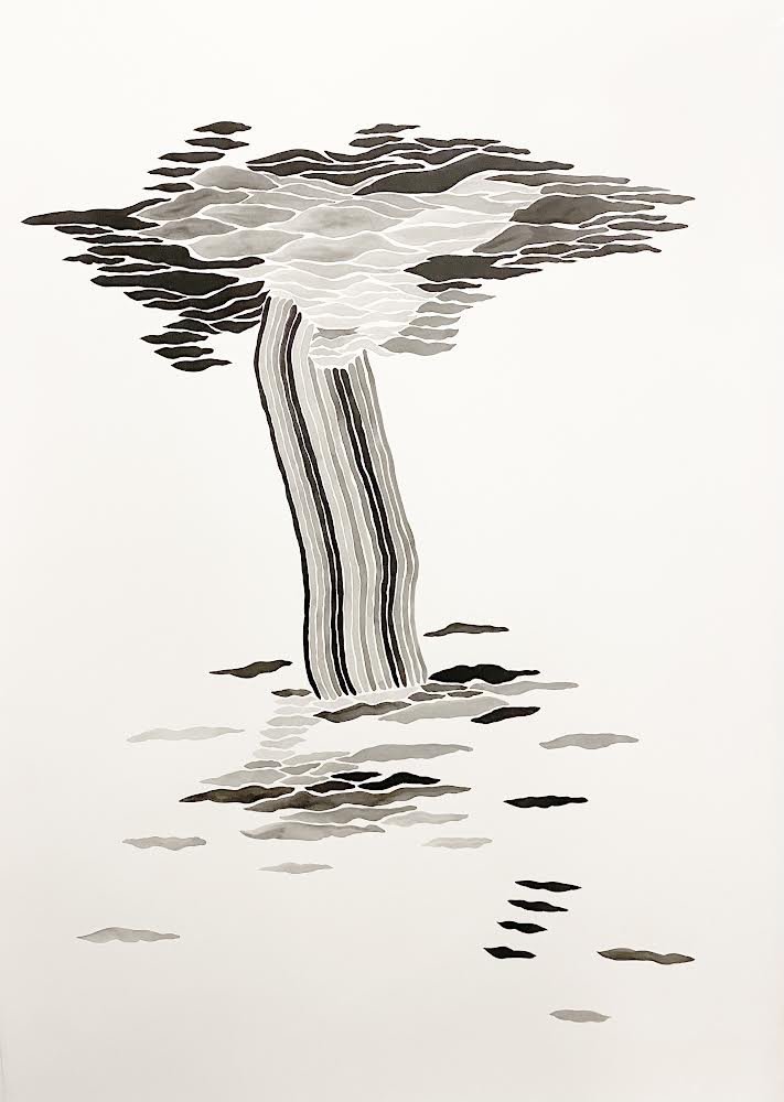 Untitled II (2021) - Luna Paiva, Chinese ink on paper, 152 x 102 cm