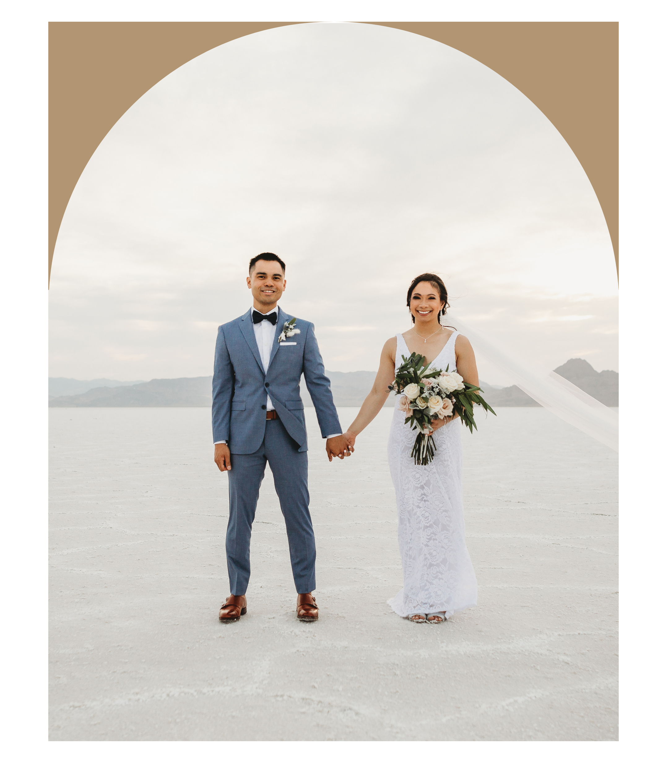 Salt Flats First Look Bridals, Utah | Grace + Francis