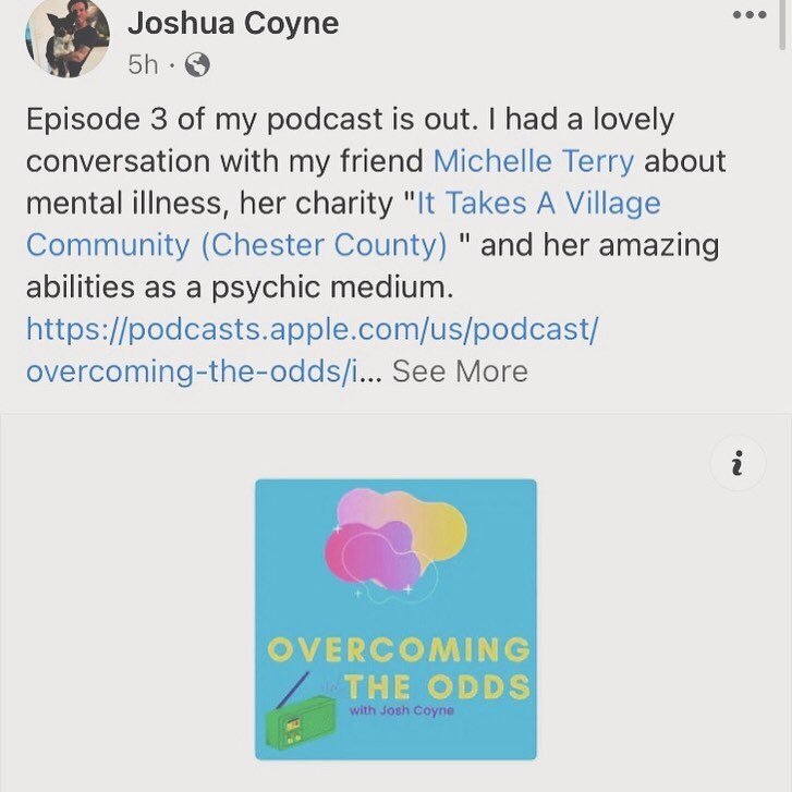 It was an honor to join my long time friend Joshua Coyne to talk about overcoming the odds on his new podcast. We chatted about growing up with my father&rsquo;s major mental illness, how therapy is integral to healing, mediumship and how love is all