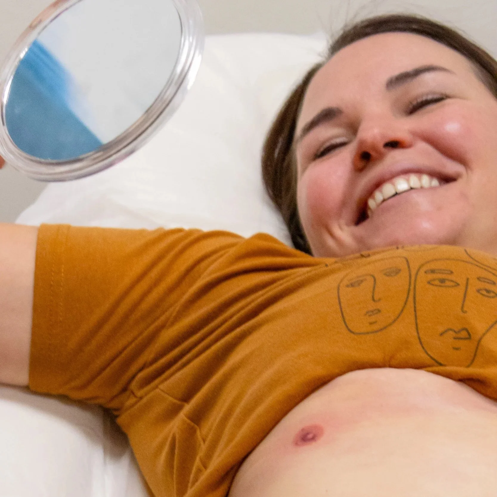 She Got a Third Nipple for Her Mom. Now She's Asking Mark Wahlberg for One Thing.