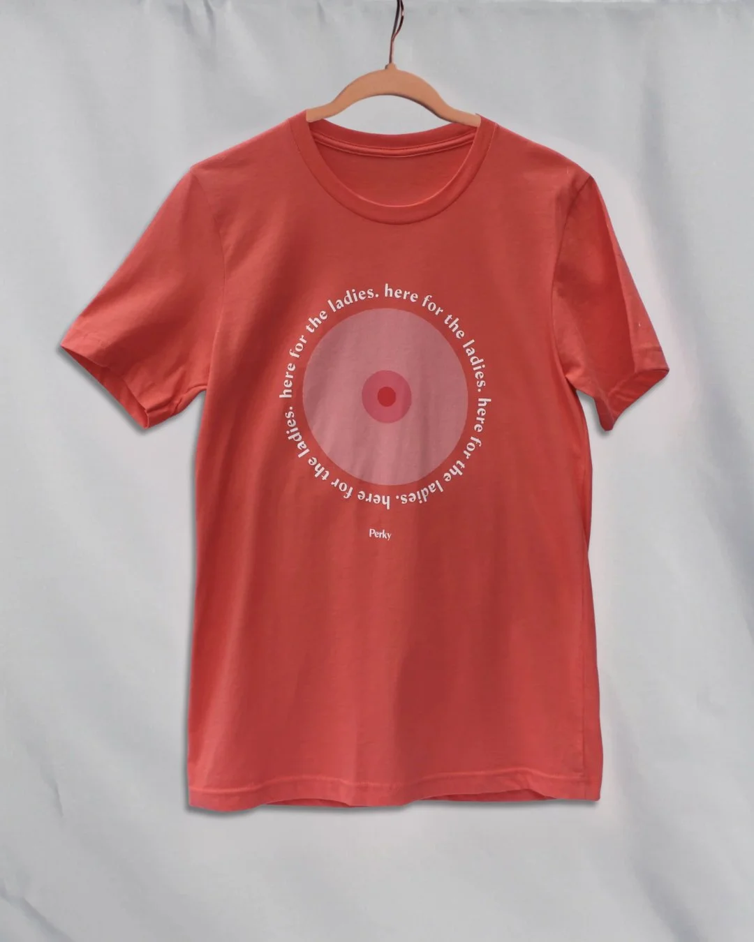 Here for the Ladies Tee in Coral