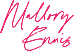 Pink cursive text reading 'Mellony Ennis'