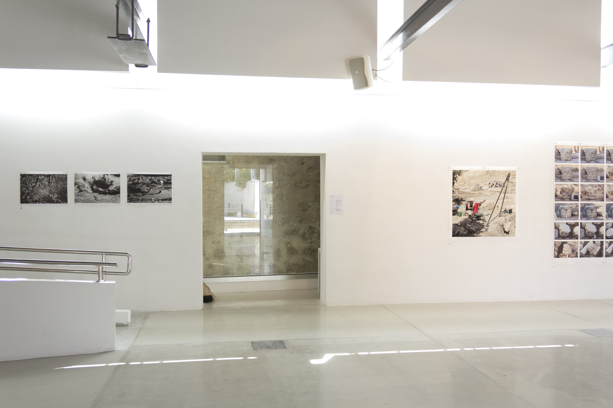  Installation photograph of the group exhibition  Travellers from Australia,  Pailia Ilektriki, Ktima Pafos, Cyprus, 2-15 October 2017. Works by artists  Bob Miller  (left) and  Dereck Kreckler  (right) visible in the gallery. Photo: Shelley Webster.