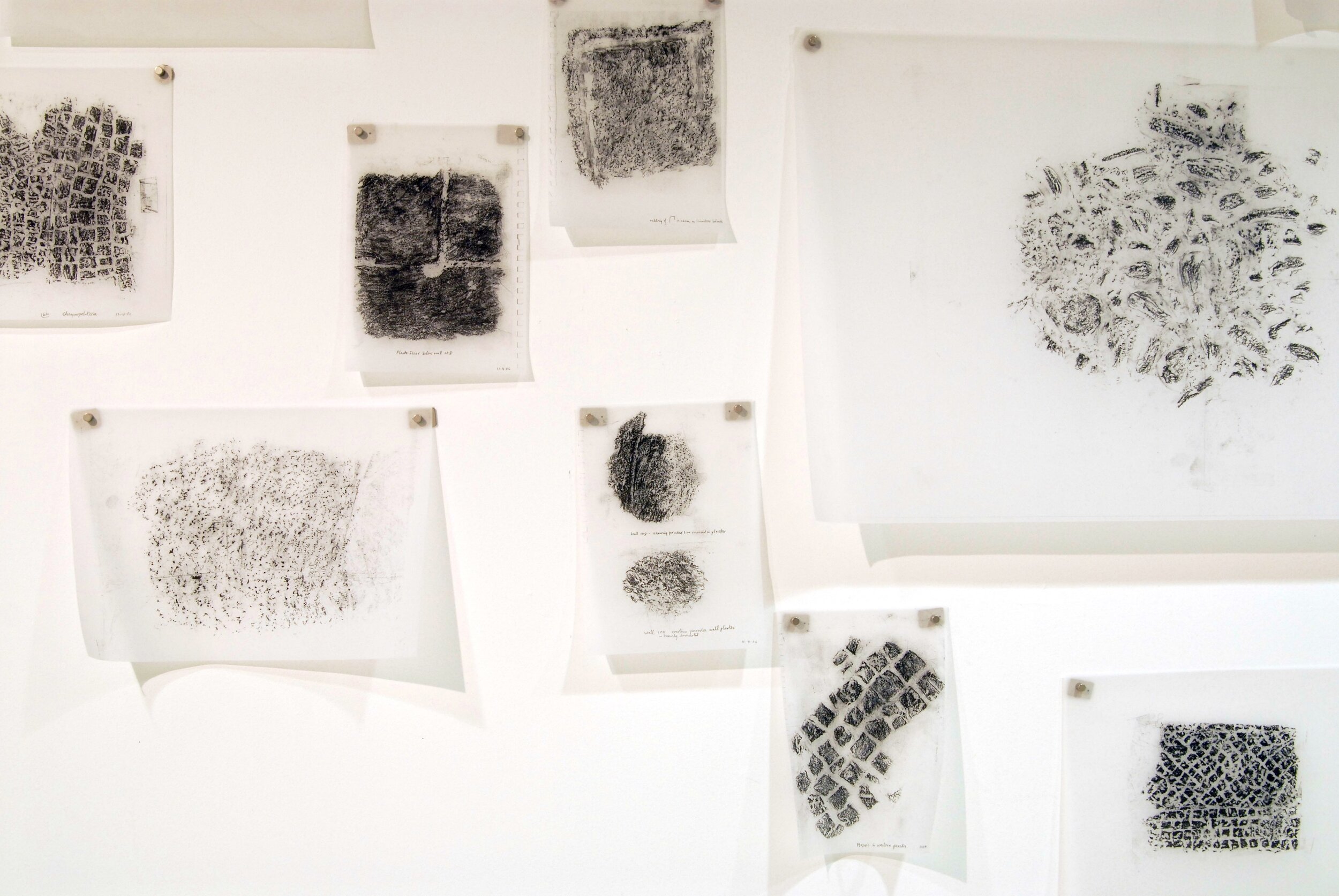  Rubbings taken from surfaces of the Paphos theatre, by Diana Wood Conroy. Photo: Courtesy of the artist. 