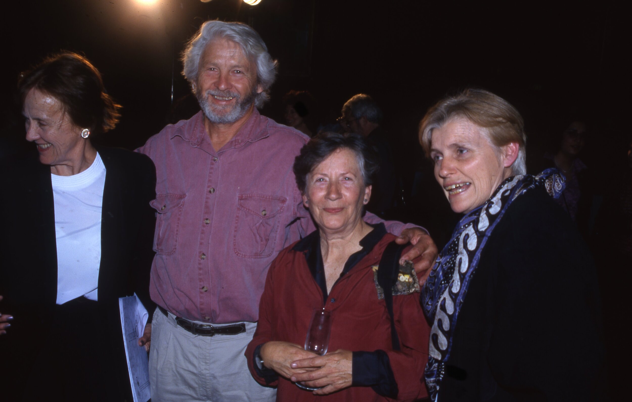  Guests at the opening of  Images, Vestiges, Shadows,  1996. They are (L-R): Poet and writer Kate Lllewellyn, Grahame Bartholomew, visual artist Liz Jeneid, and visual artist and Artist in Residence Diana Wood Conroy.  Photo: Diana Wood Conroy 