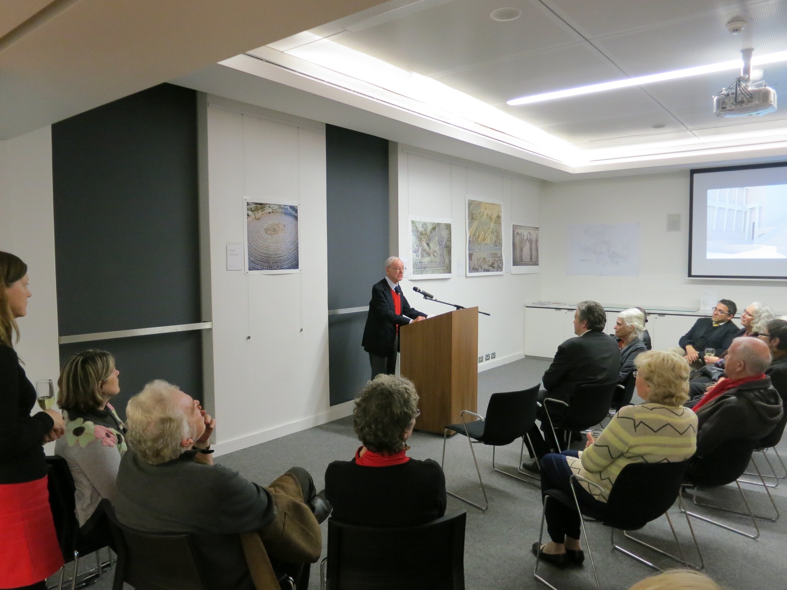  The late Professor Alexander Cambitoglou speaking at the opening of  Response to Cyprus,  10 July 2013, hosted by the Australian Archaeological Institute at Athens (AAIA) at the Centre of Classical and Near Eastern Studies of Australia (CCANESA). Wo