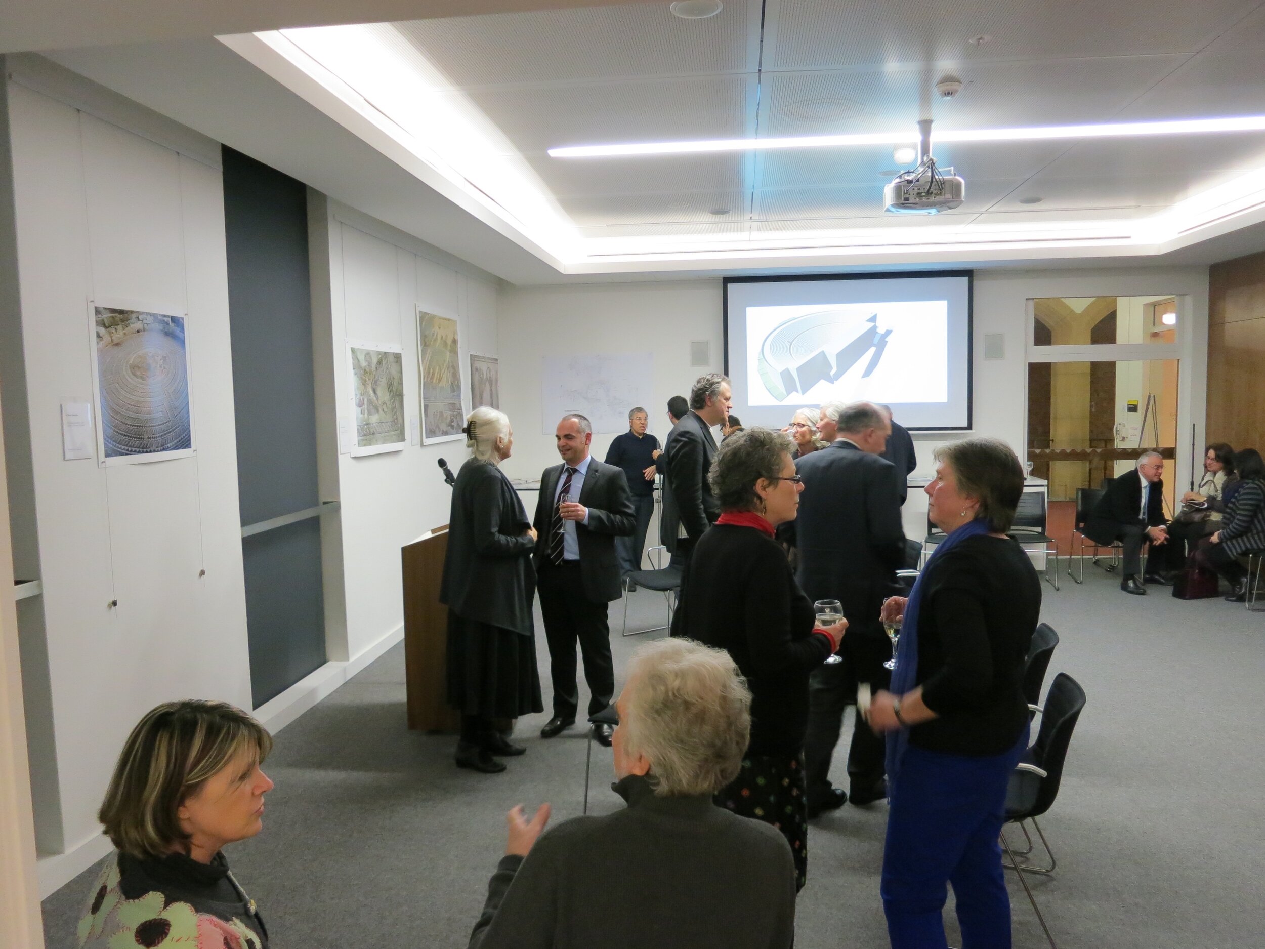  View of the opening of  Response to Cyprus,  10 July 2013, hosted by the Australian Archaeological Institute at Athens (AAIA) at the Centre of Classical and Near Eastern Studies of Australia (CCANESA). Photo: Courtesy of the AAIA. 