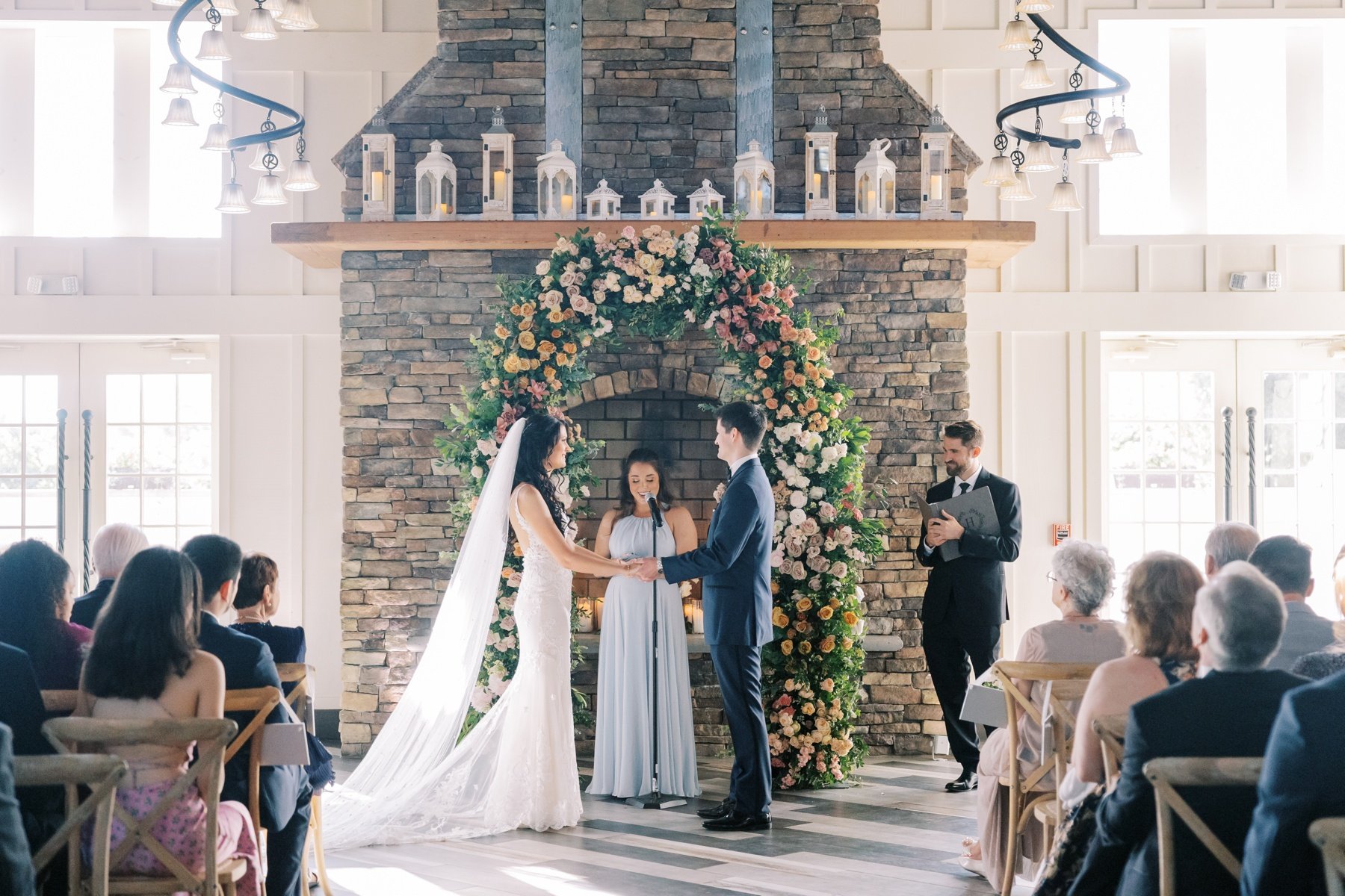 Wedding ceremony in the Coach House at The Ryland Inn