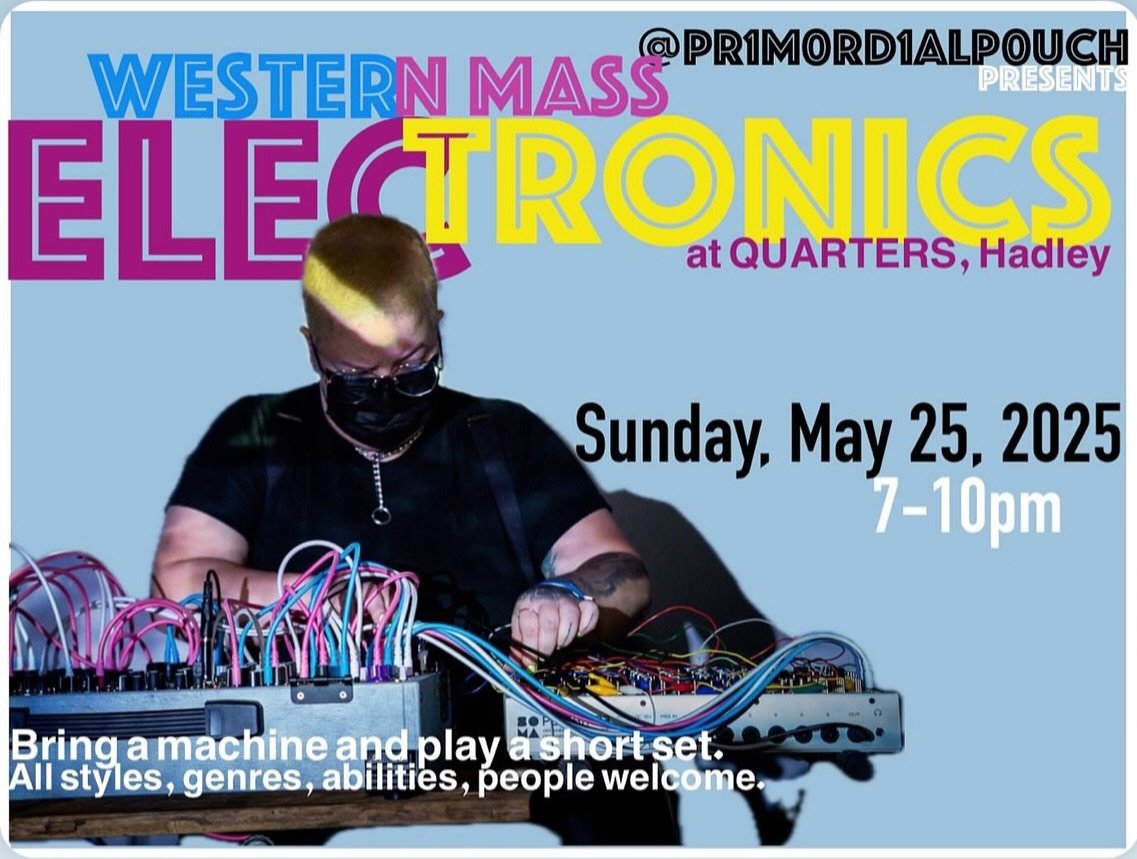 Our monthly Electronics meet up returns this Sunday night! 

Bring your electronics - synths, samplers, drum machines, tone generators, circuit bent hair dryers- and plug into the PA and play a 5 minute set. Or just show up and hang out and enjoy lot