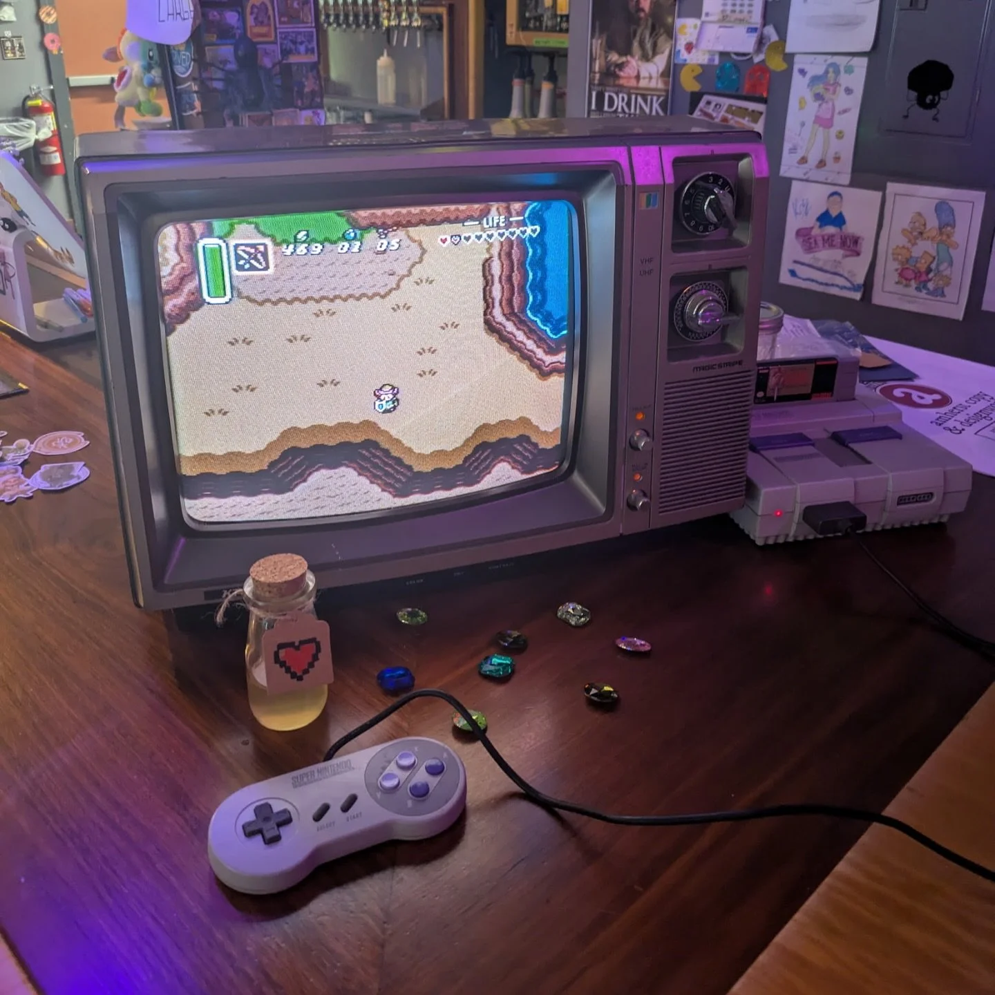 Zelda night in full swing today until 9pm with the Super Nintendo hooked up and Zelda inspired foods to give you the needed energy boost on your quest!