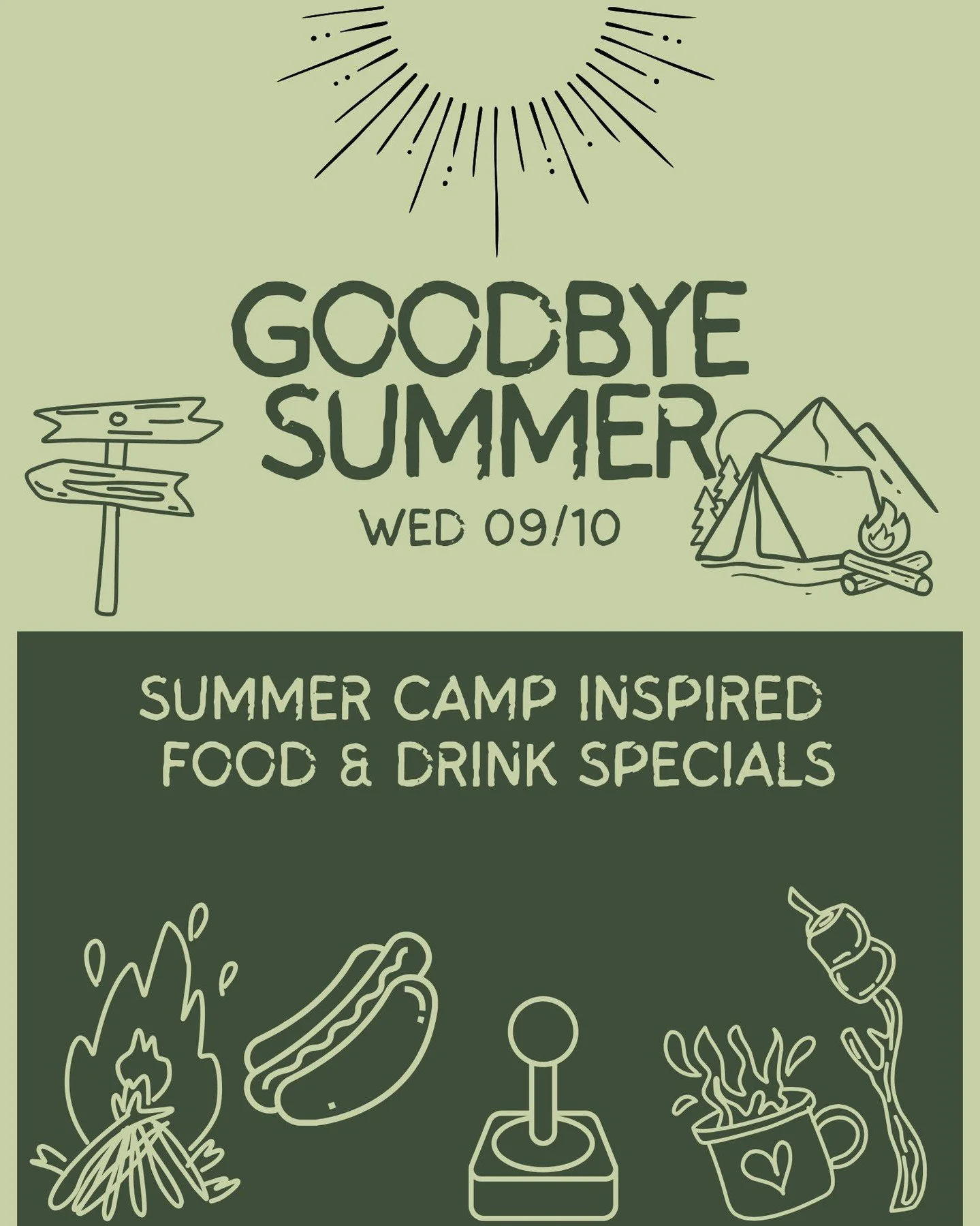 This Wednesday night at The Quarters we're tapping into that summer camp, 'round the bonfire spirit as we prepare to say goodbye to long, warm summer days and welcome the crunching of leaves under our feet.

We'll have some super duper summer camp in