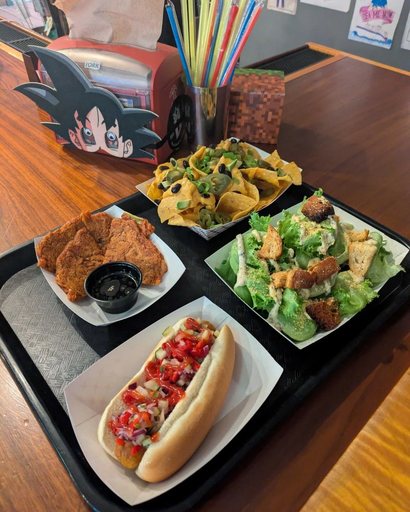 Vegan food specials for tonight, get em before they run out :)

VEGAN MENU:
Caesar Salad - $11
House vegan caesar dressing, house sourdough croutons, lettuce, cashew parmesan
Kimchi Pancake - $11
Kimchi pancake made with house vegan kimchi, served wi