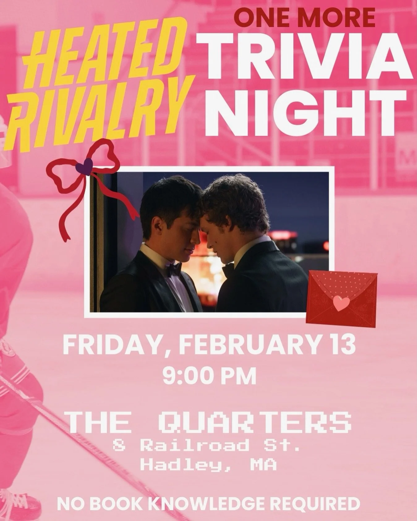 First two sold out so we added a third! Kick off valentine&rsquo;s weekend with some hot and steamy Heated Rivalry Trivia! Teams up to 5 players, $10/person, cash prizes for winning teams! Trivia includes unlimited arcade games! Sign up on our websit