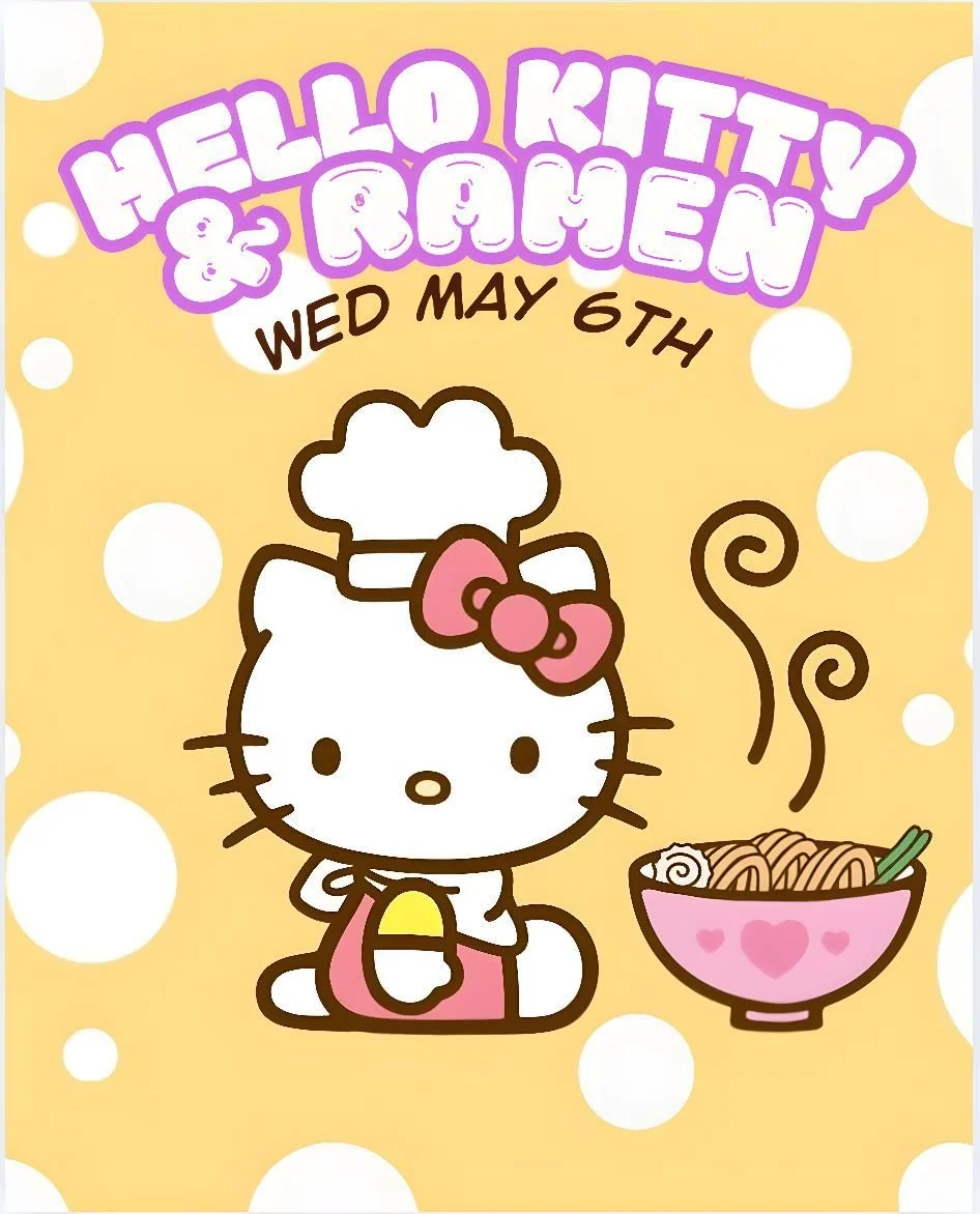 Wednesday May 6th join us for our Hello Kitty &amp; Ramen night!

A full menu of Hello Kitty inspired food and drinks along with Hello Kitty decor and more!