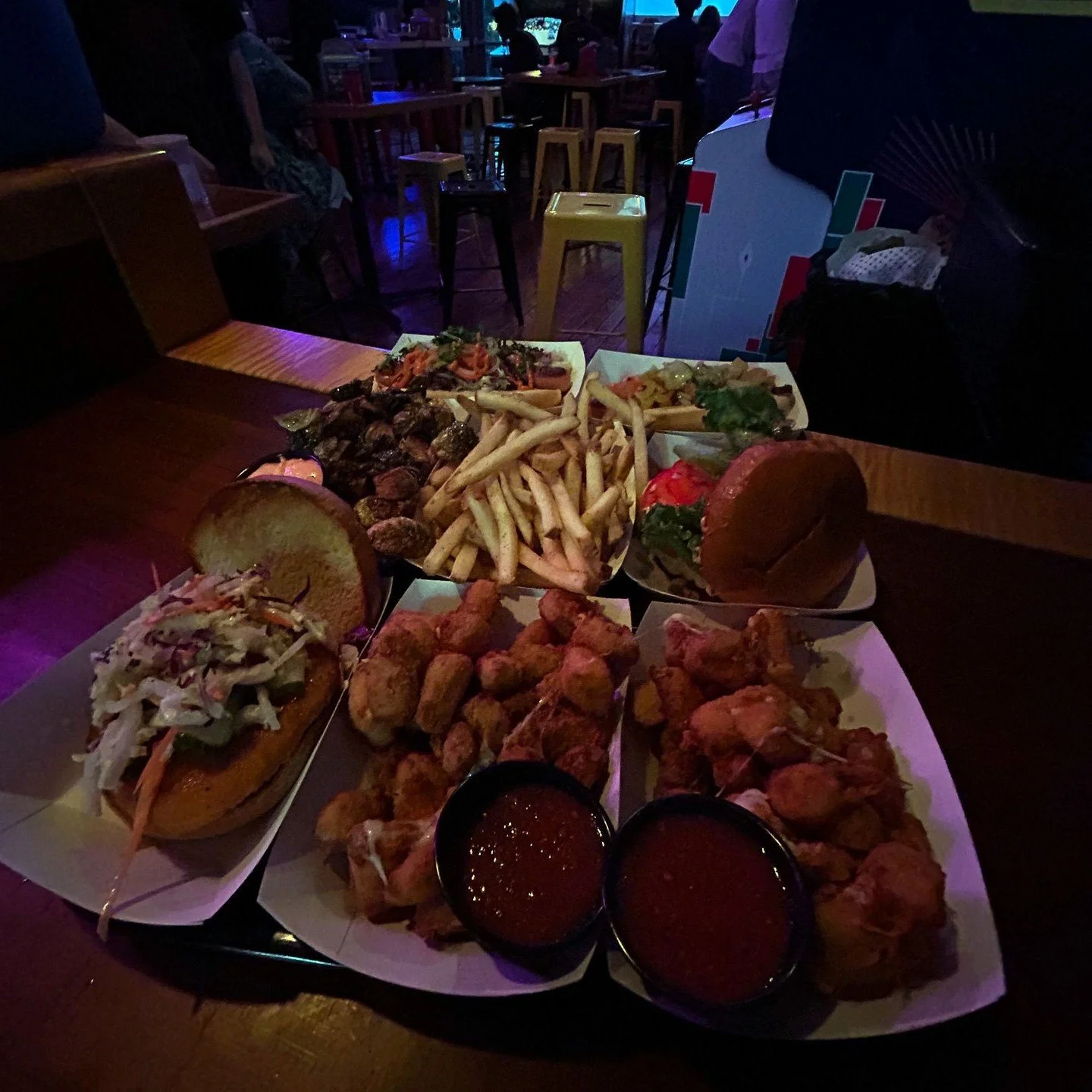 Hankering for a hunk of cheese curds? Looking for a vegan hot chicken sandwich? We got you covered! Our kitchen is open every day and late! 

Kitchen is open:
Sunday Noon-9pm
Monday 4pm-9pm
Tuesday - Thursday-  4pm-10pm
Friday &amp; Saturday -  Noon-
