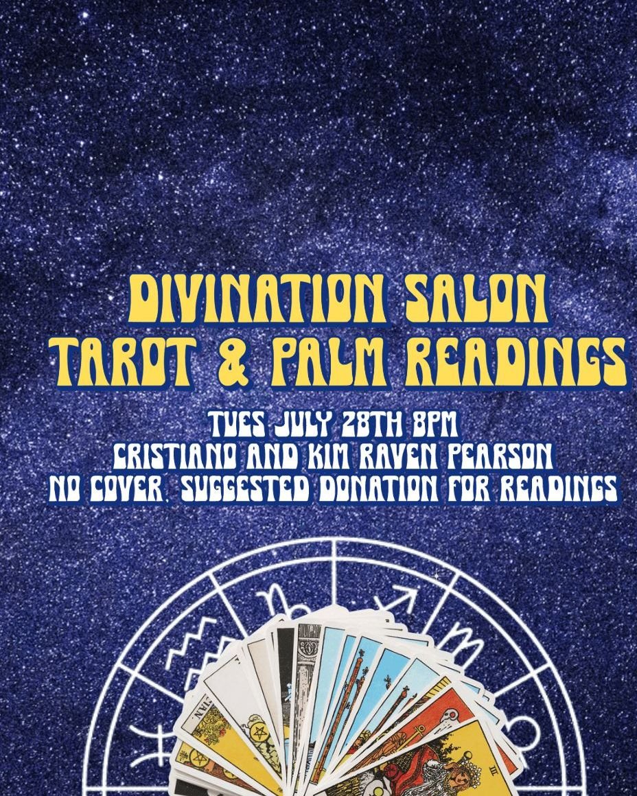 Tonight 8pm-11pm our Divination Salon returns for a night of palm and tarot readings!