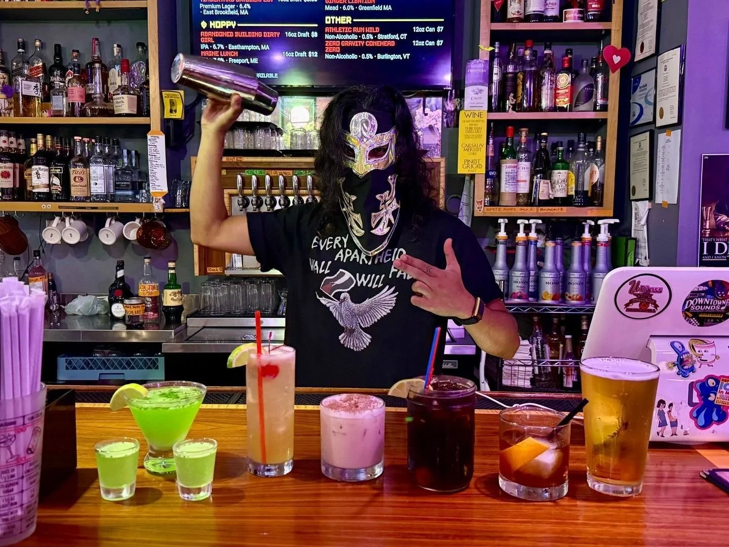 OFF THE TOP ROPES

Wrestling night at The Quarters returns Sunday 10/4,  beginning at 5pm!

Special guest bartender Sammy with the elbow drop, and see the carousel for the food and drink menu drop!

Wrestling on the projector and wrestling trivia sta