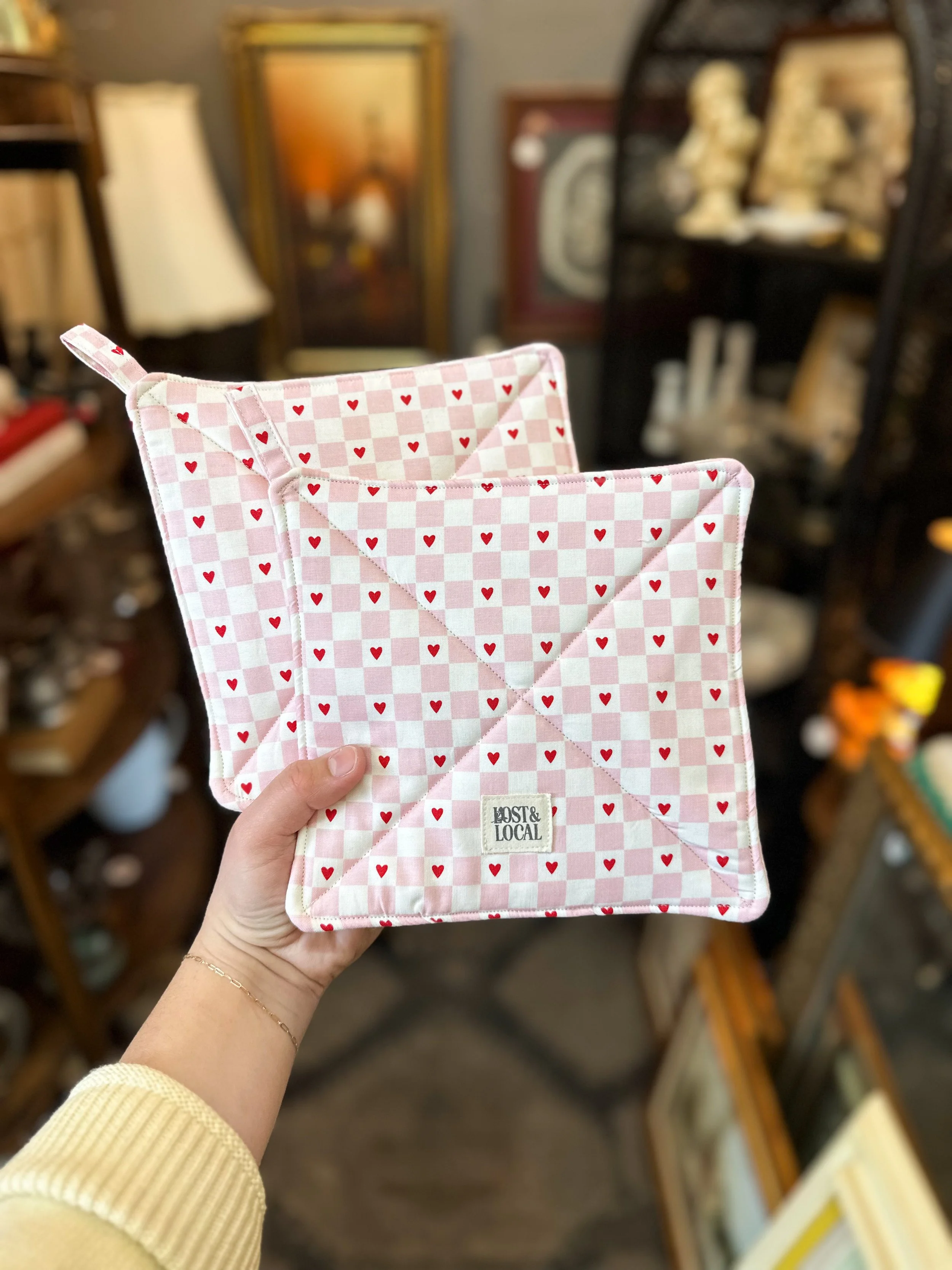 Cupid's Heart Pot Holders