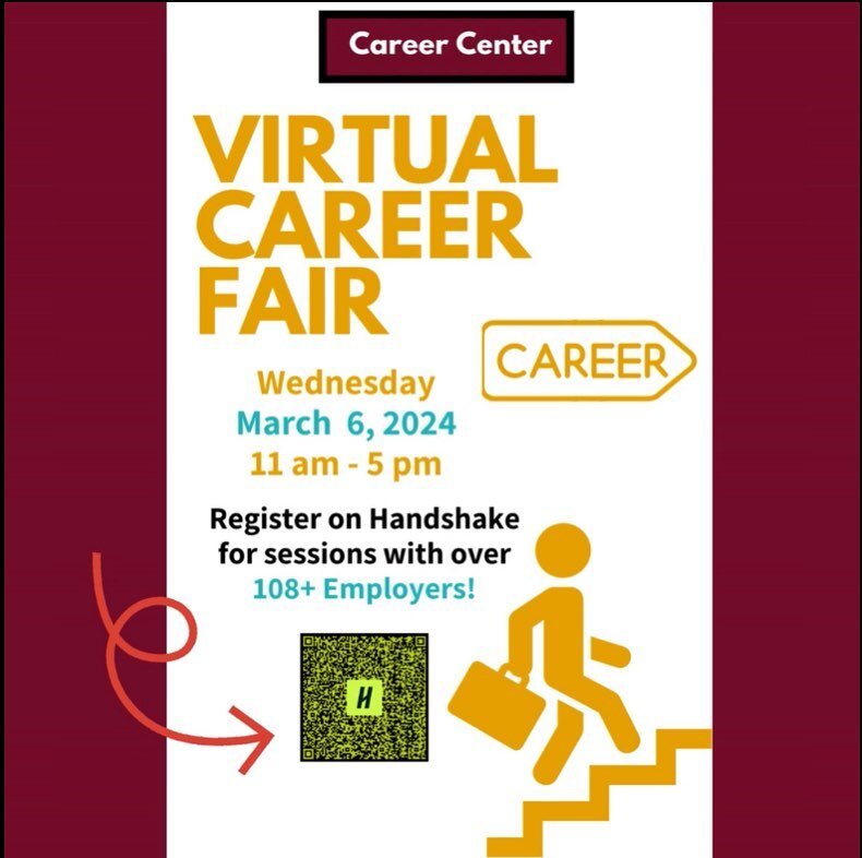 Tomorrow is the Virtual Career Fair where students can make appointments to meet virtually with potential employers! WAC students should make sure to register for sessions to gain internships or jobs! If you have any questions, make to reach out to t