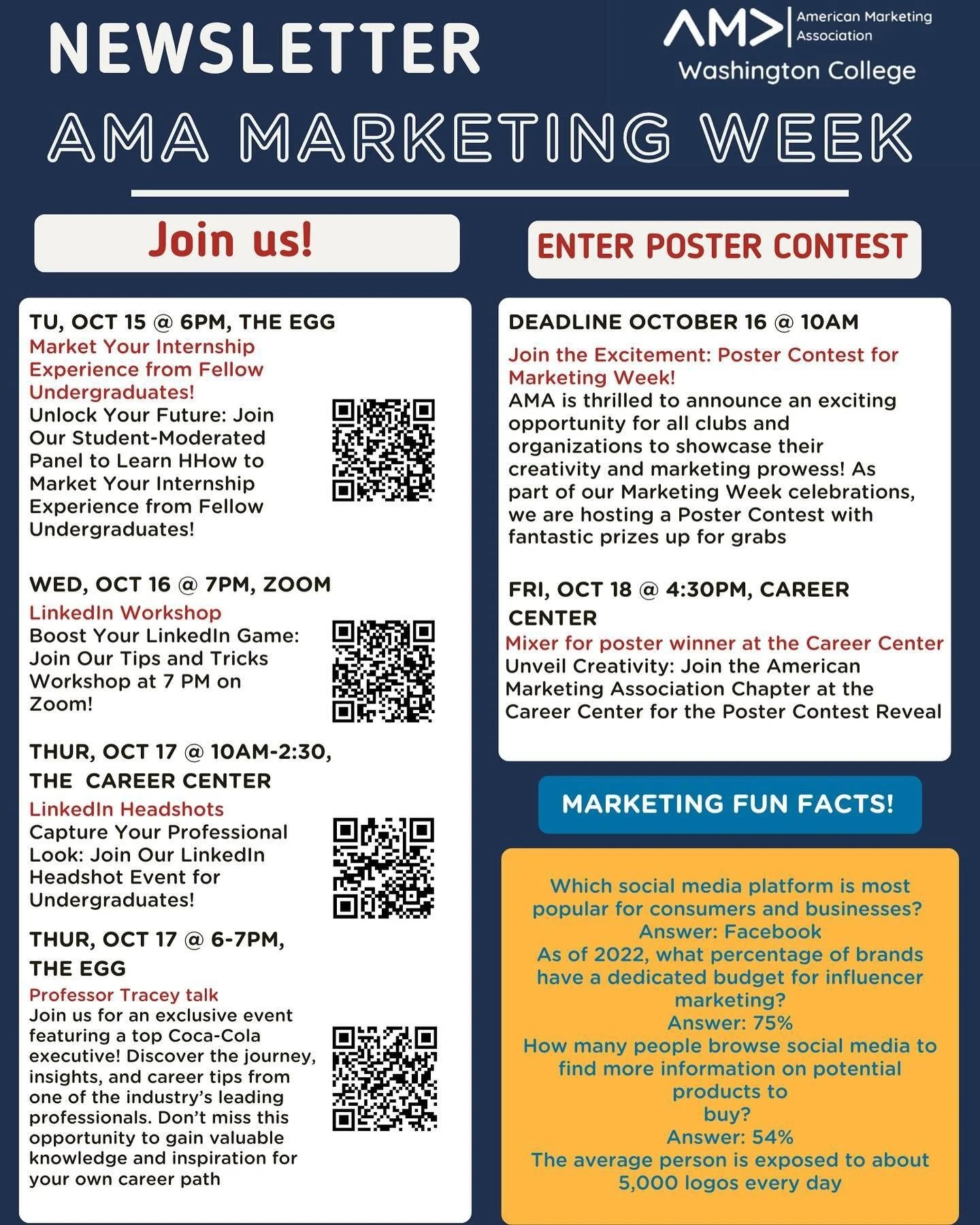 Here is a look at the events for marketing week! We would be so thrilled to see you all there. Join us!