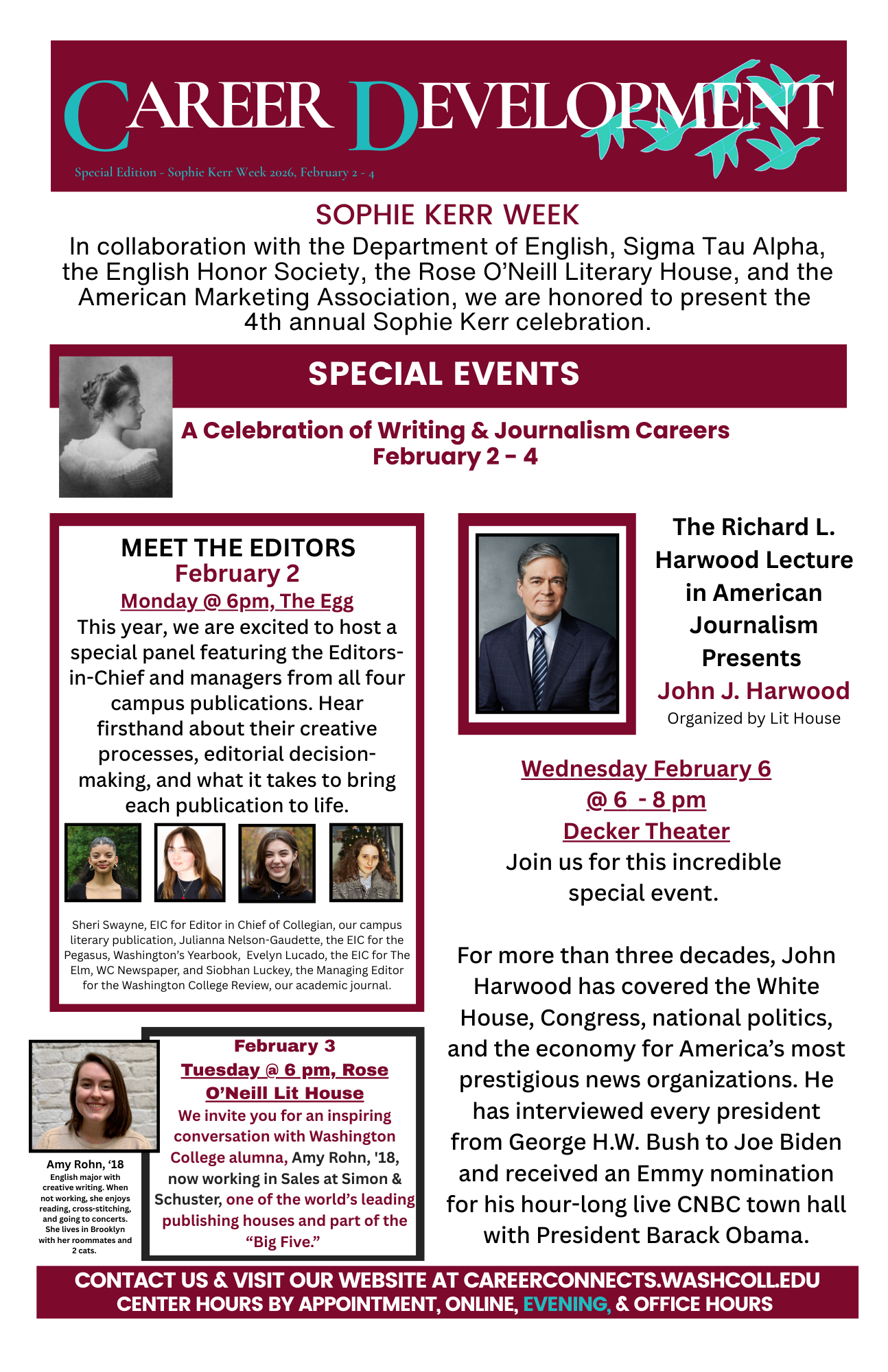 Sophie Kerr Week list of events