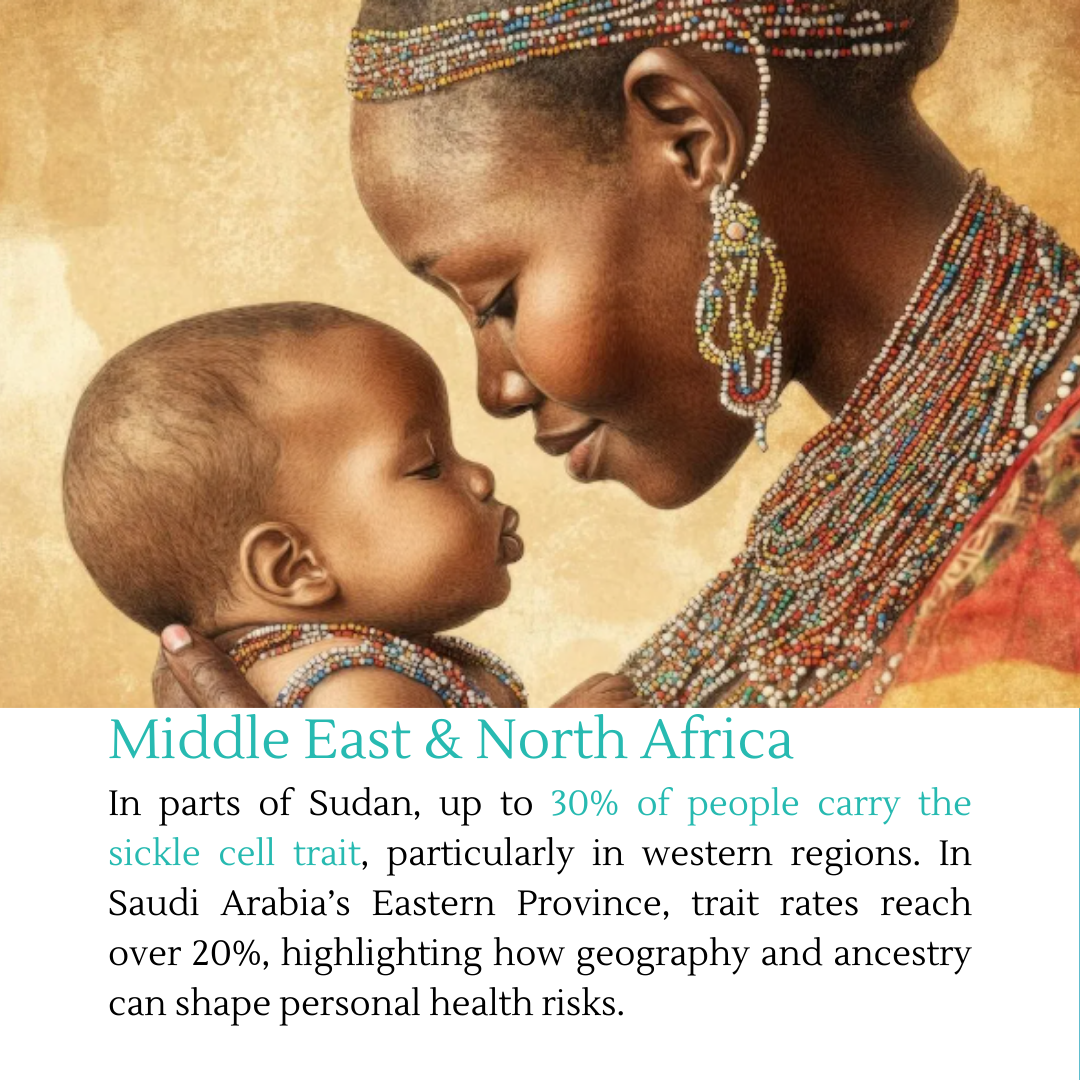 A woman and a child, both wearing colorful beaded jewelry and traditional African attire, gently touching foreheads in a portrait.
