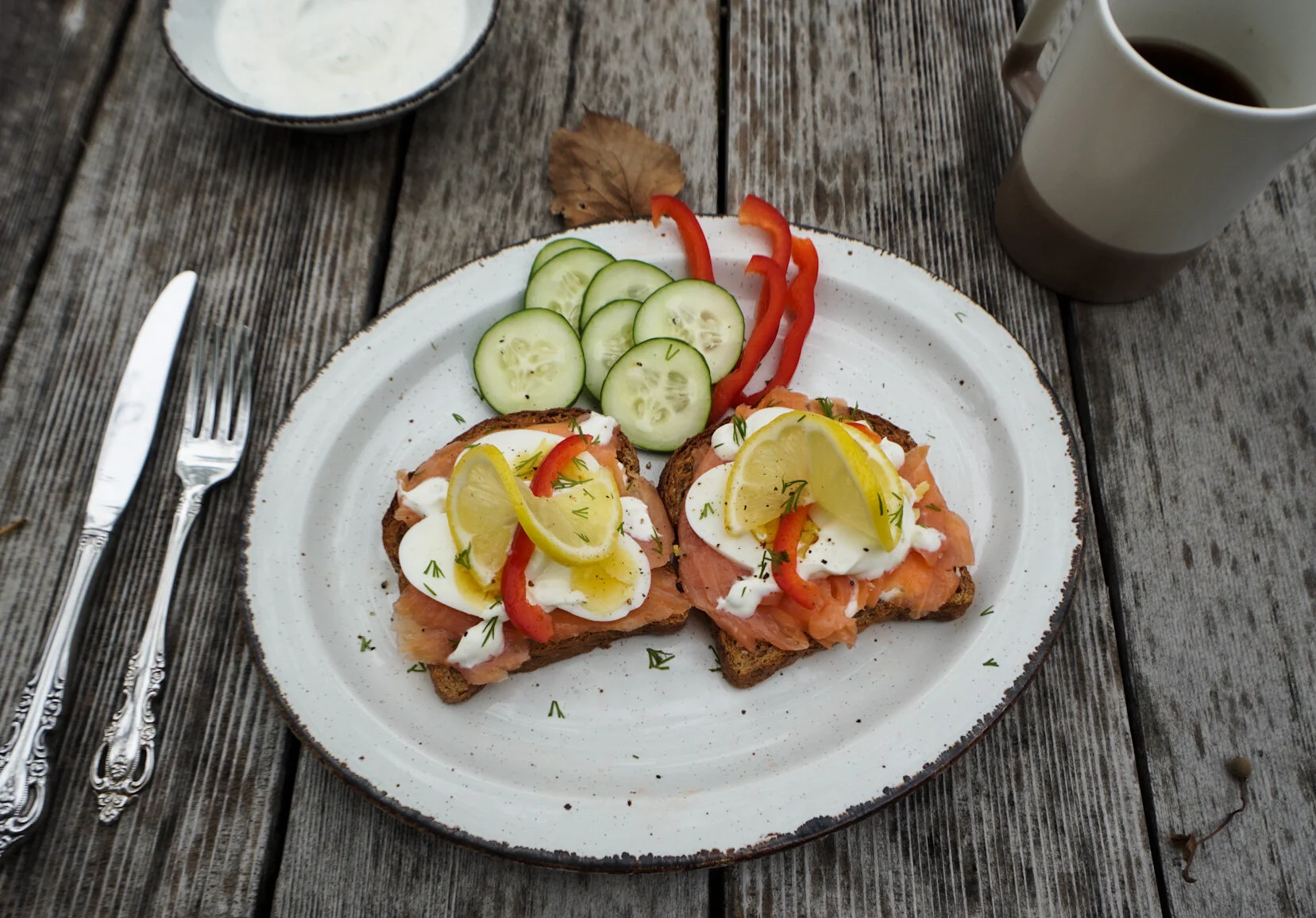 Open-Faced Nordic Breakfast Sandwich with Salmon &amp; Eggs 