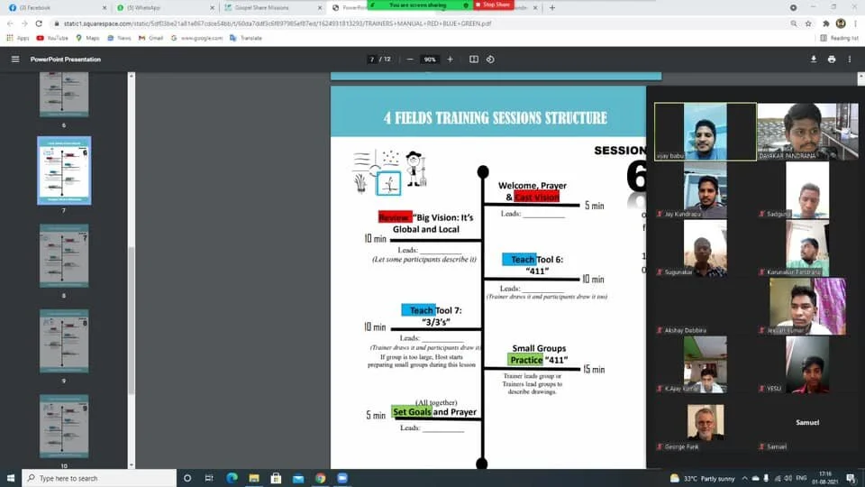 INDIAN 4 FIELDS DISCIPLESHIP MULTIPLICATION TRAINING WITH DAYAKAR PANDRANA
