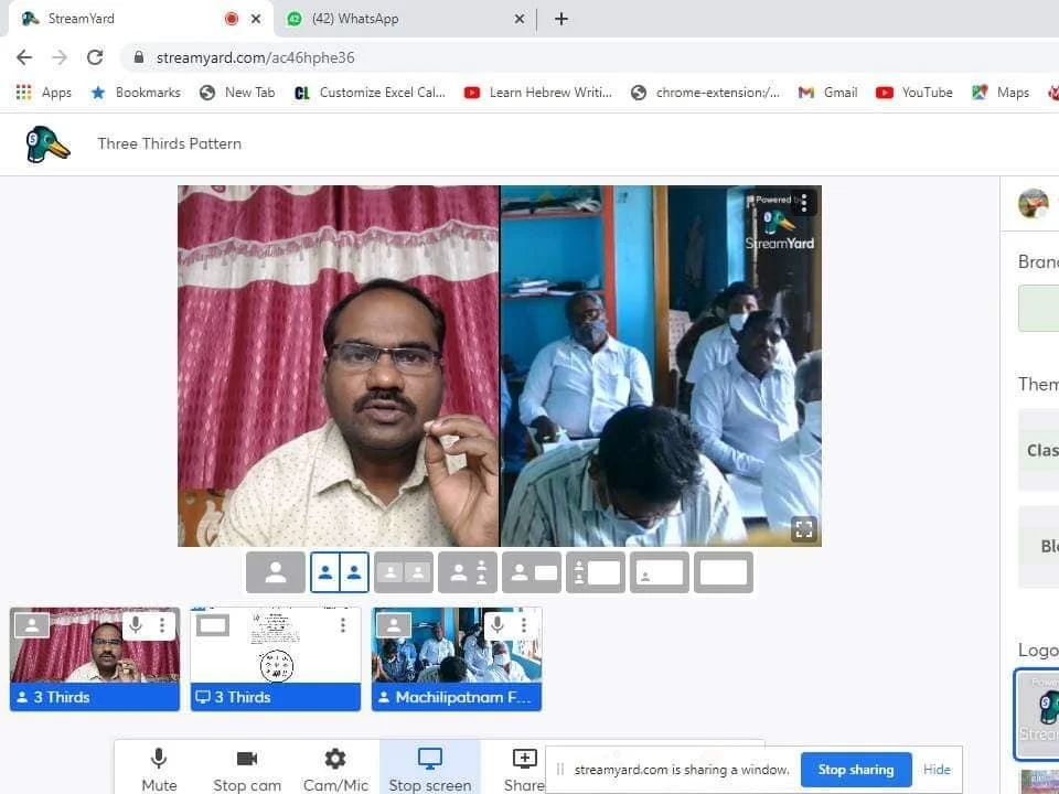 INDIAN ANIL KUMAR ZOOMING WITH BROTHERS ABOUT THE CHURCH HEALTH CIRCLE.