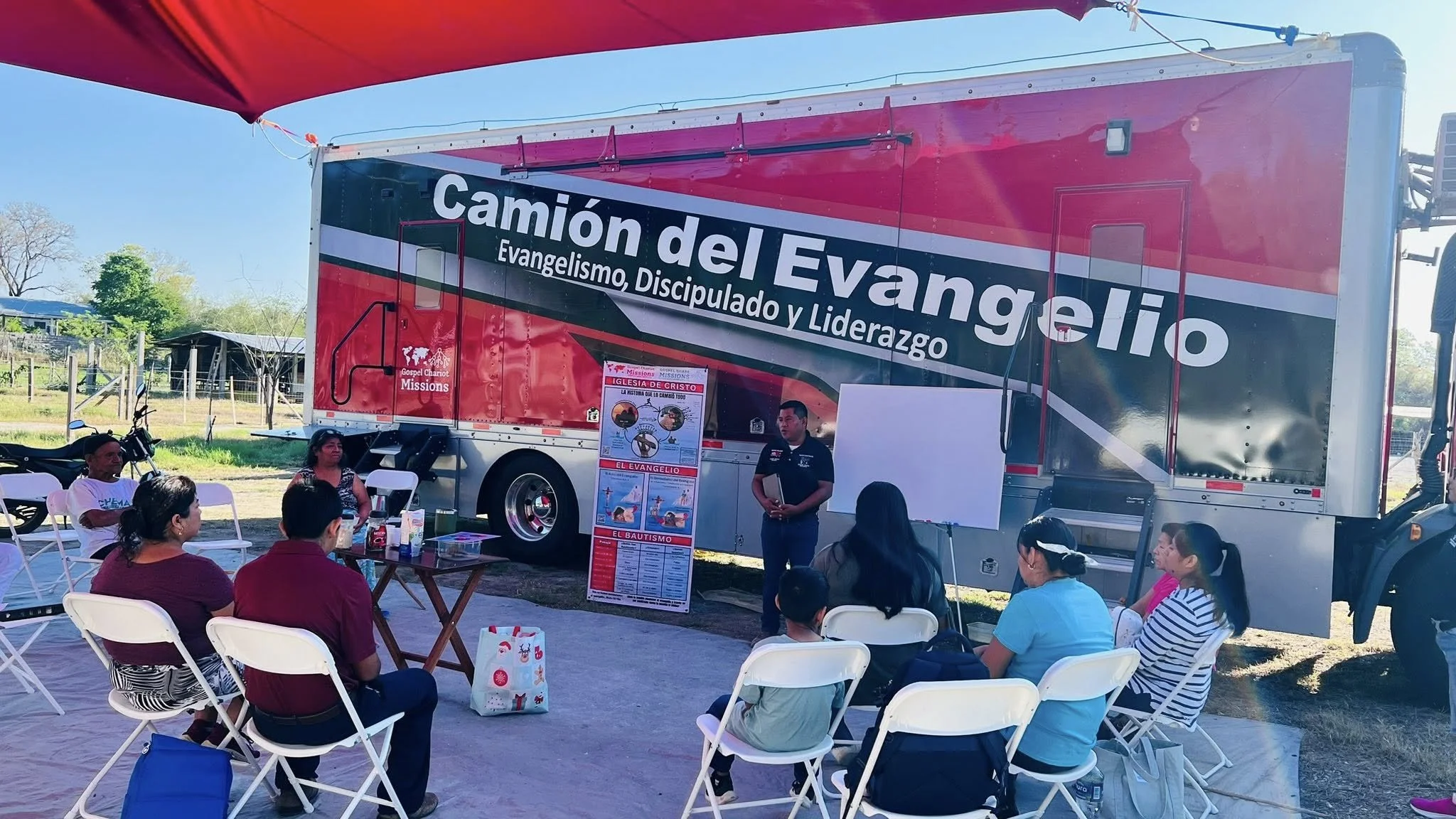 START OF GOSPEL CAMPAIGN IN AQUISMON MEXICO . GATHER - GROW - GO