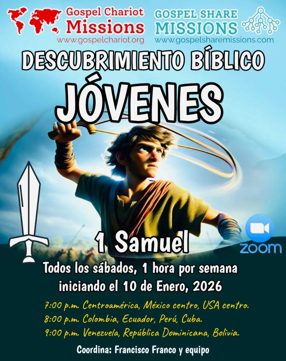 GOSPEL CHARIOT/SHARE MISSIONS LATINOAMERICA SATURDAY OF SWORD METHOD (YOUTH) BIBLE DISCOVERY.