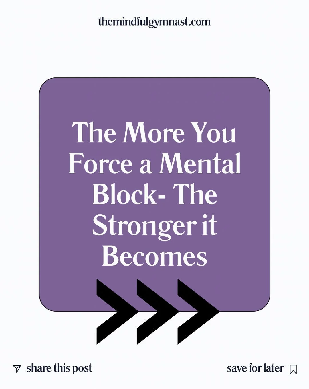 Most people think the answer to a mental block is more repetitions.

In reality, it often requires better repetitions.

When a gymnast is stuck in a mental block, the goal isn&rsquo;t to &ldquo;push through it.&rdquo; The goal is to help the nervous 