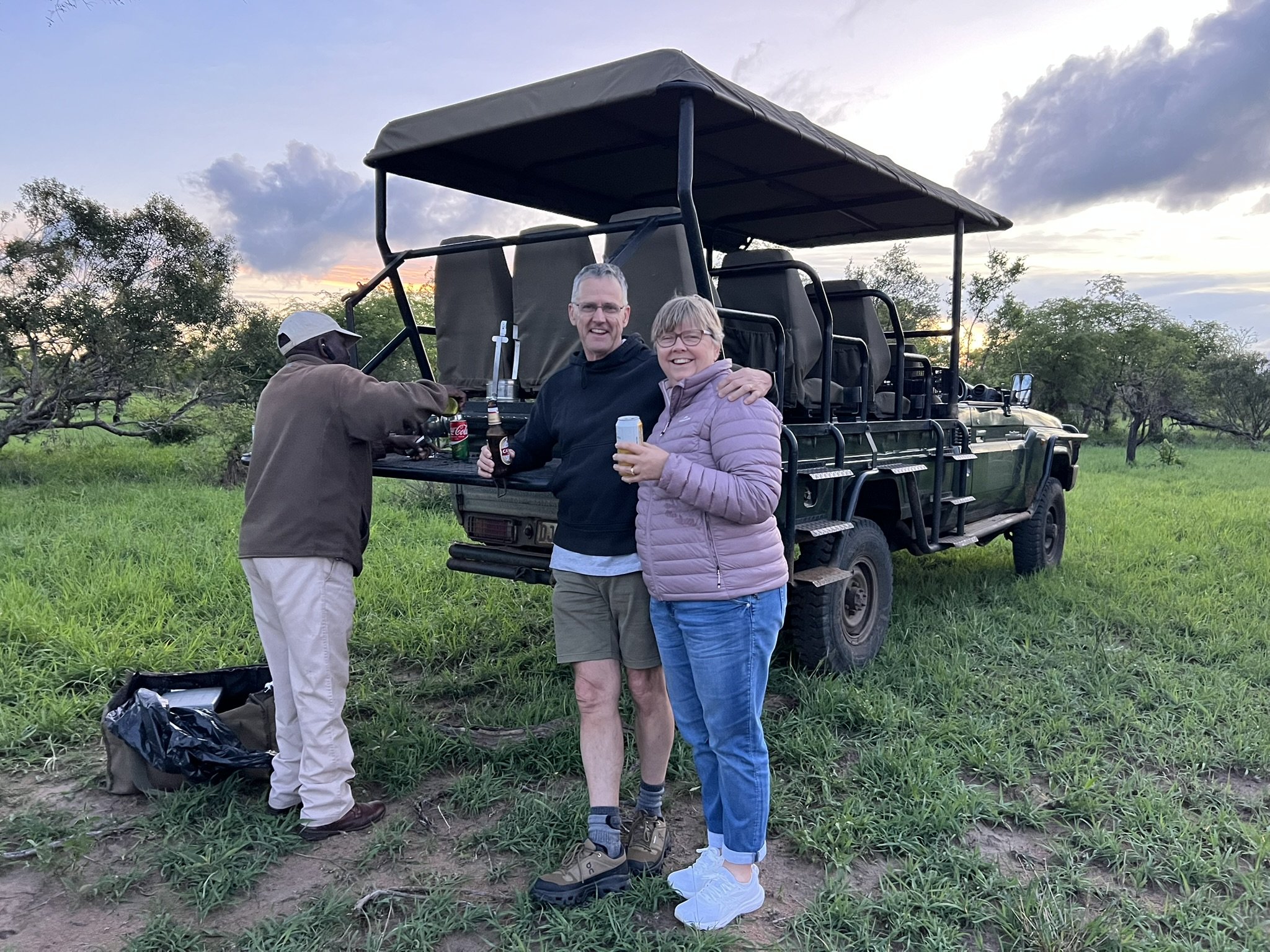 Sundowner cocktails on safari in the great Kruger National Park with Forage Safaris