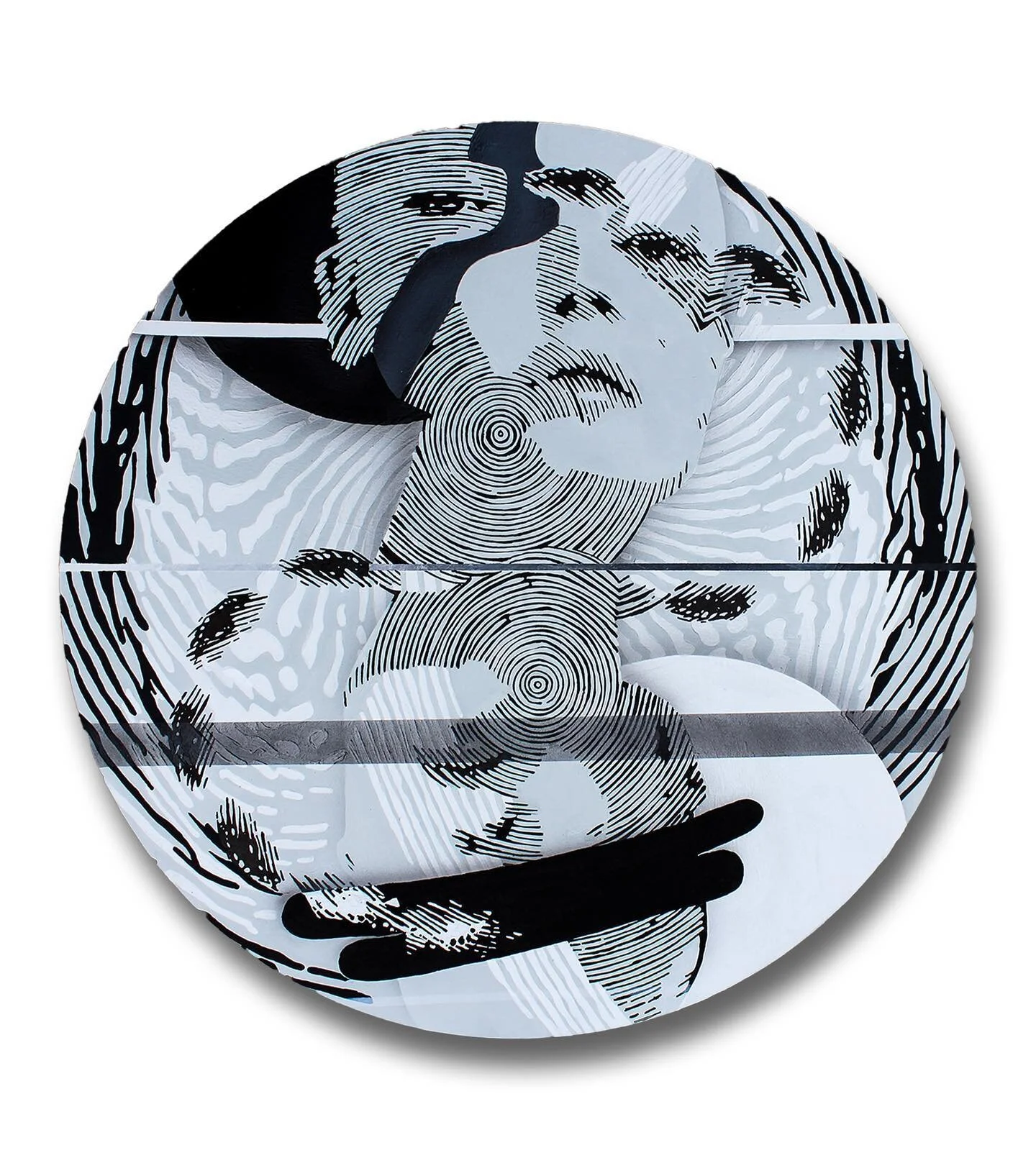 // TRANSFERENCE // 18&rdquo; diameter // acrylic on spinning wood panel // for @archenemyarts &ldquo;As Above, So Below 3&rdquo; // contact gallery with inquiries // 

// for this show, we were asked to create a piece that could be viewed in two ways