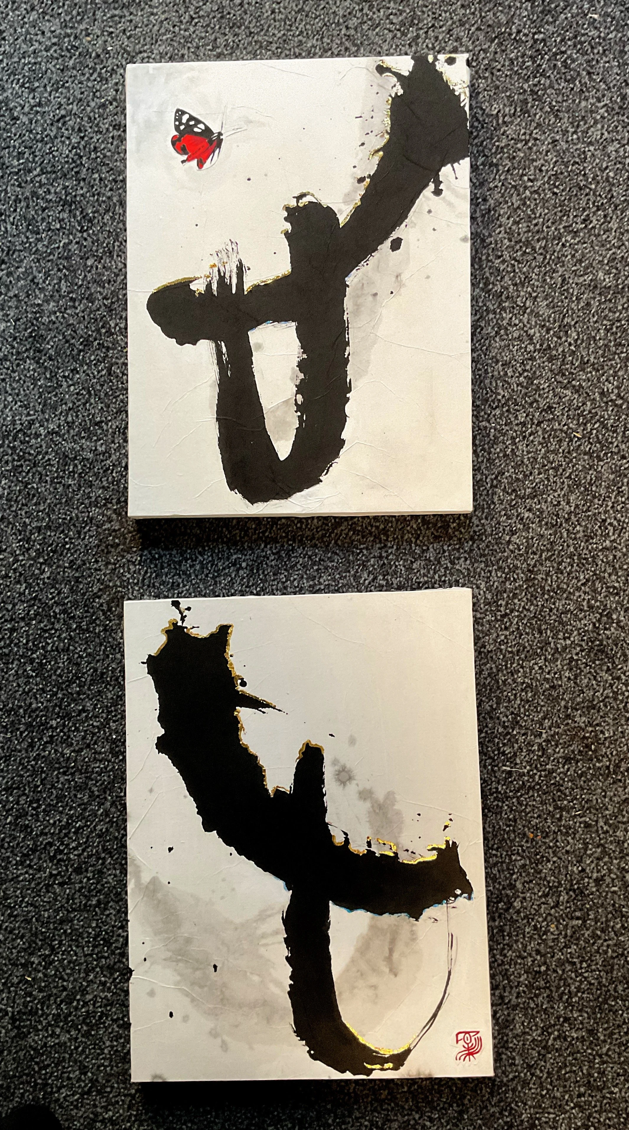 Kawai.Vincent_World Apart _Sumi-e ink, acrylic, gold leaf.jpg