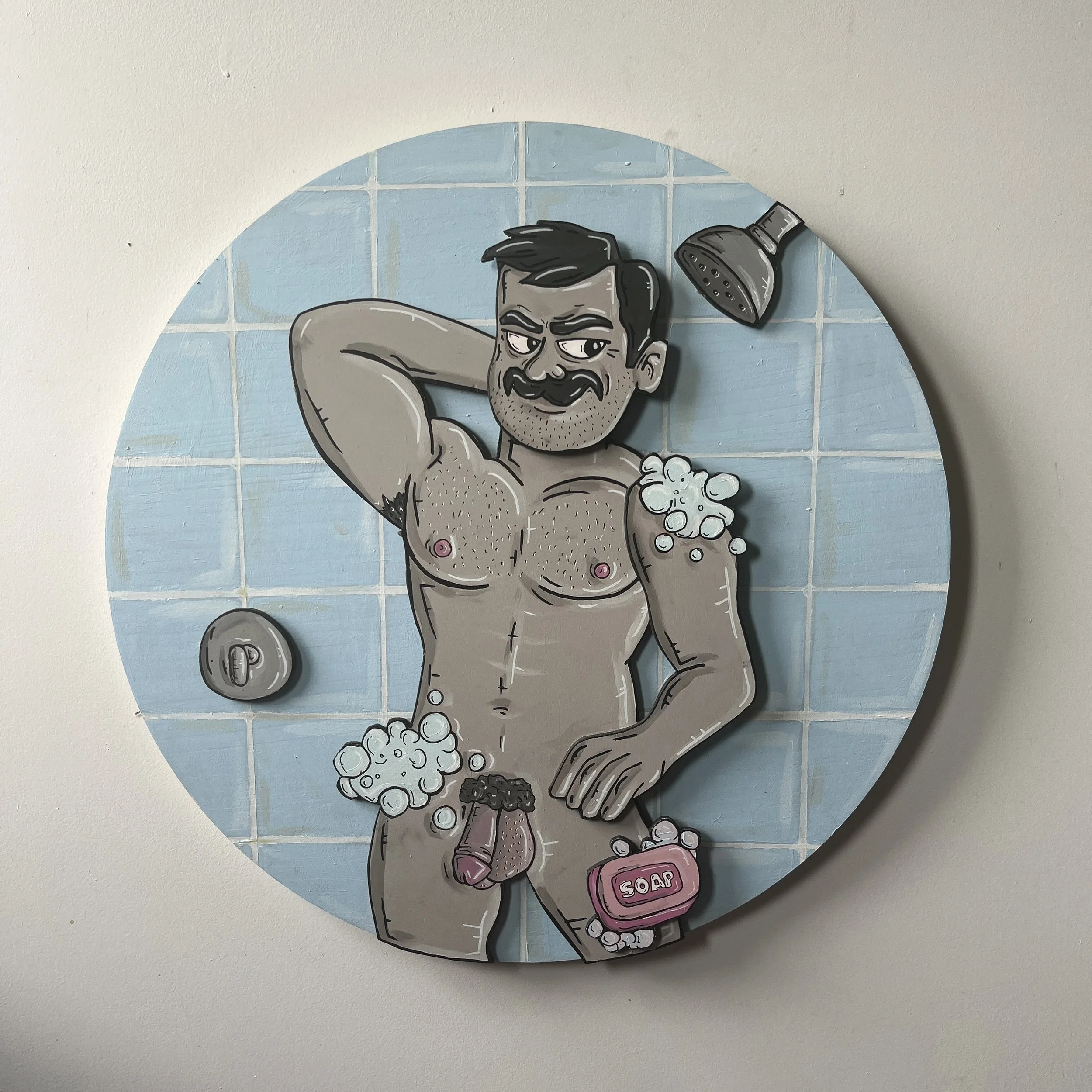 Mr Dimples, Drop the soap, meixed media.JPG