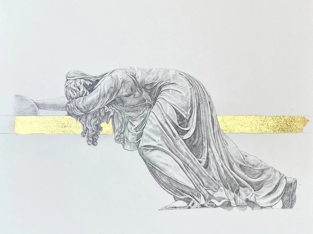 Alicia Thomas_Nature's First Green Is Gold_graphite and gold leaf on paper.jpg