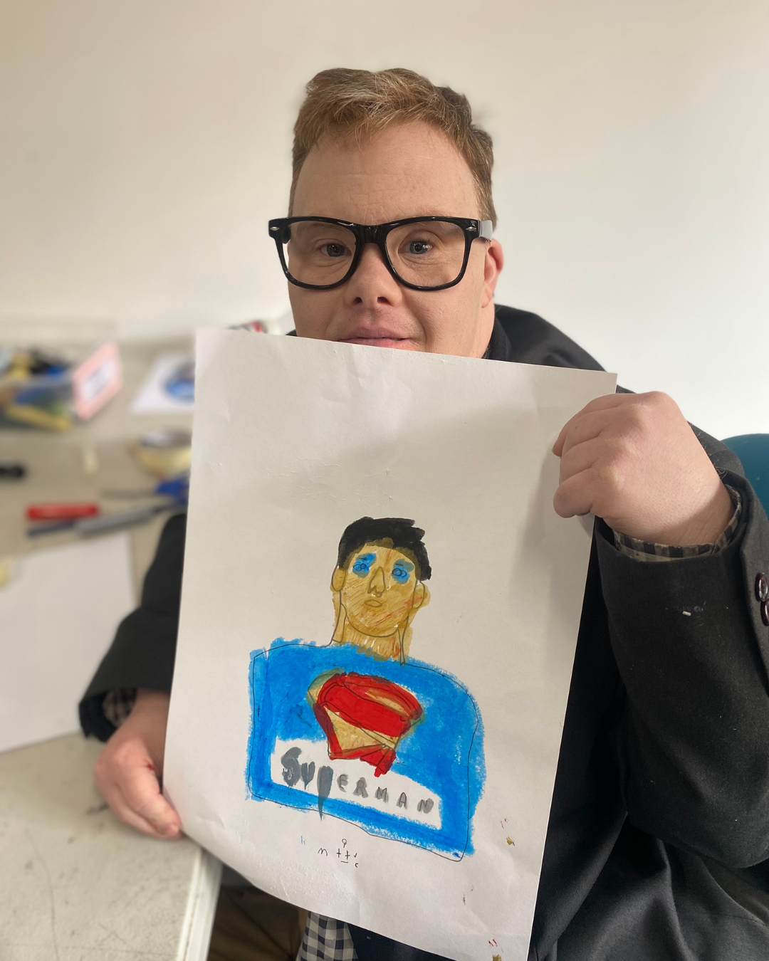 Matthew Considine, Superman, Mixed Media on Paper.png