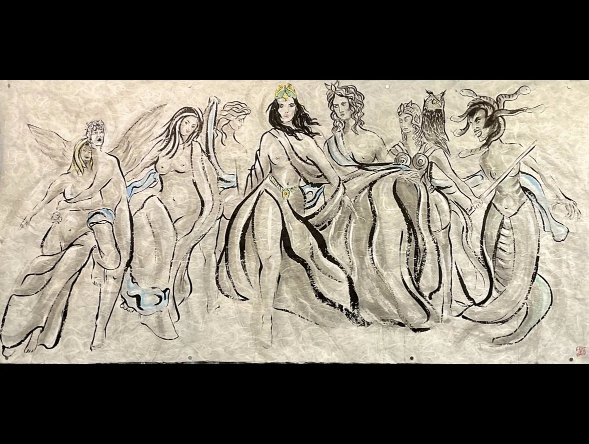 Kawai.Vincent_Hera nd her Gang_Sum-e ink.jpg