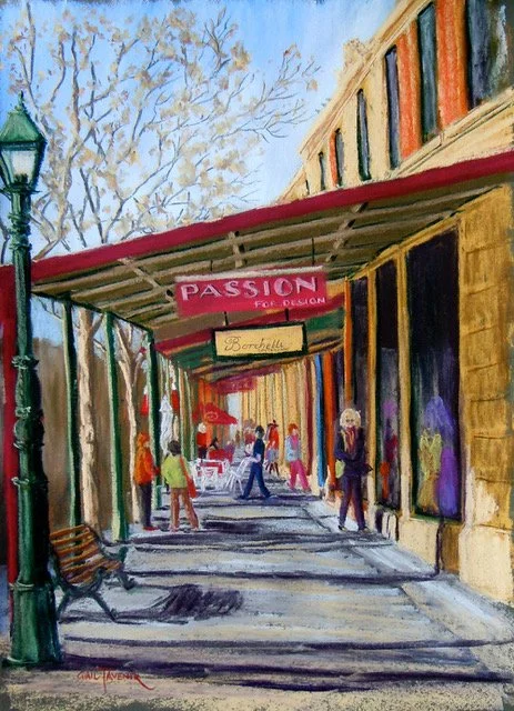 TAVENER. View Street Verandahs. Pastel.jpeg