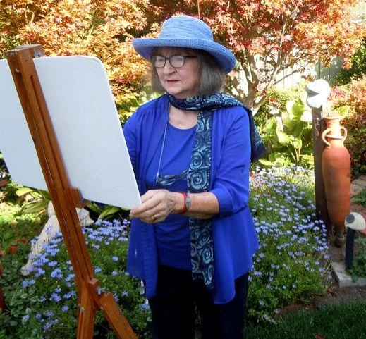 TAVENER  Gail - sketching in her garden.jpg