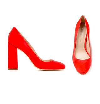 Red Womens Round Toe Heels