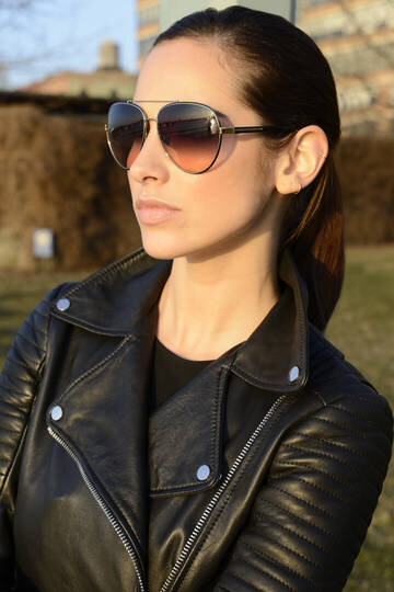 Woman Wearing Aviator Sunglasses
