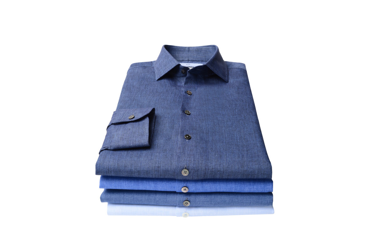 Stacked Blue Collar Shirts