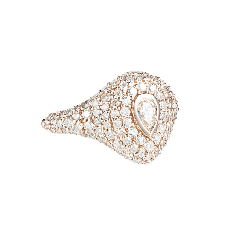 Diamond Filled Drop Shape Ring