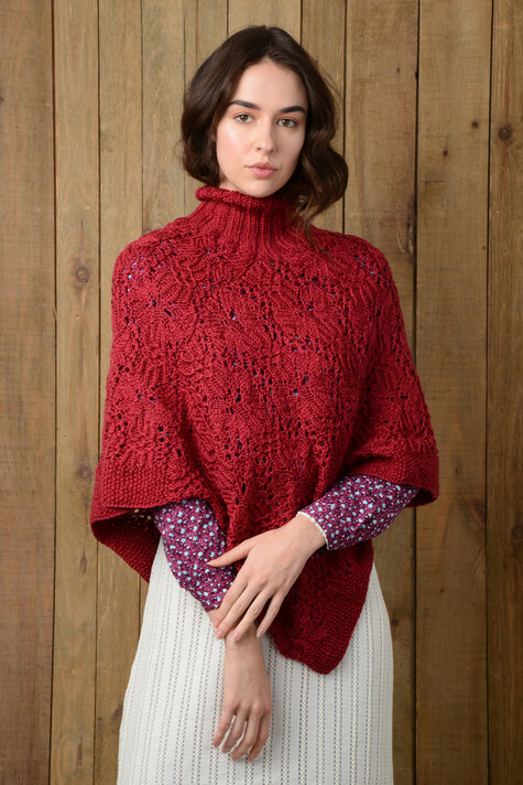 Woman in Red Poncho