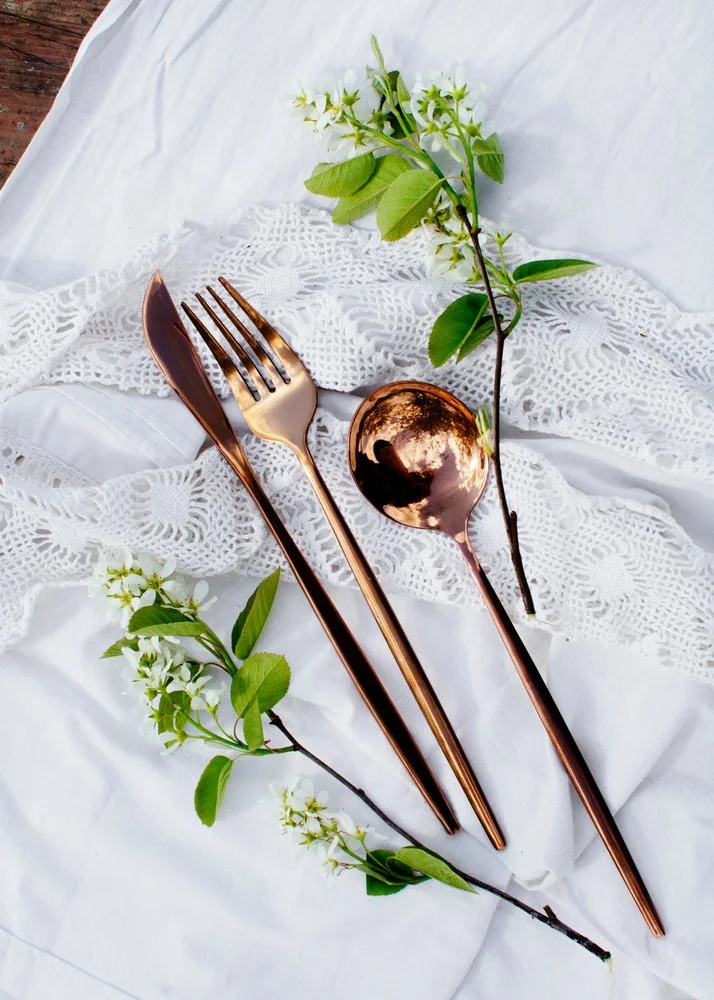 Professioneel rosé goud bestek voor horeca