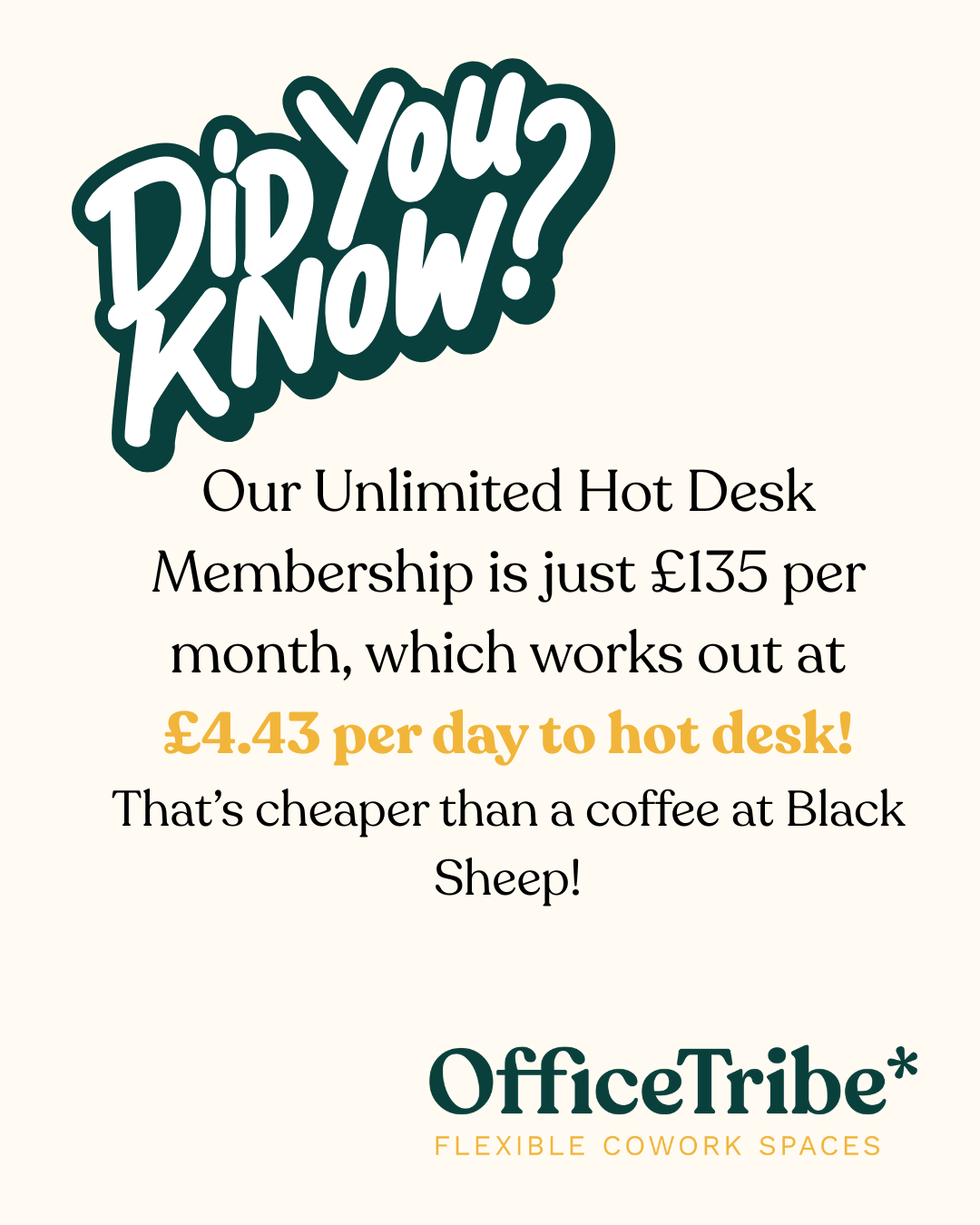 Unlimited Hot Desking at OfficeTribe: Great Value, Great Way to Work